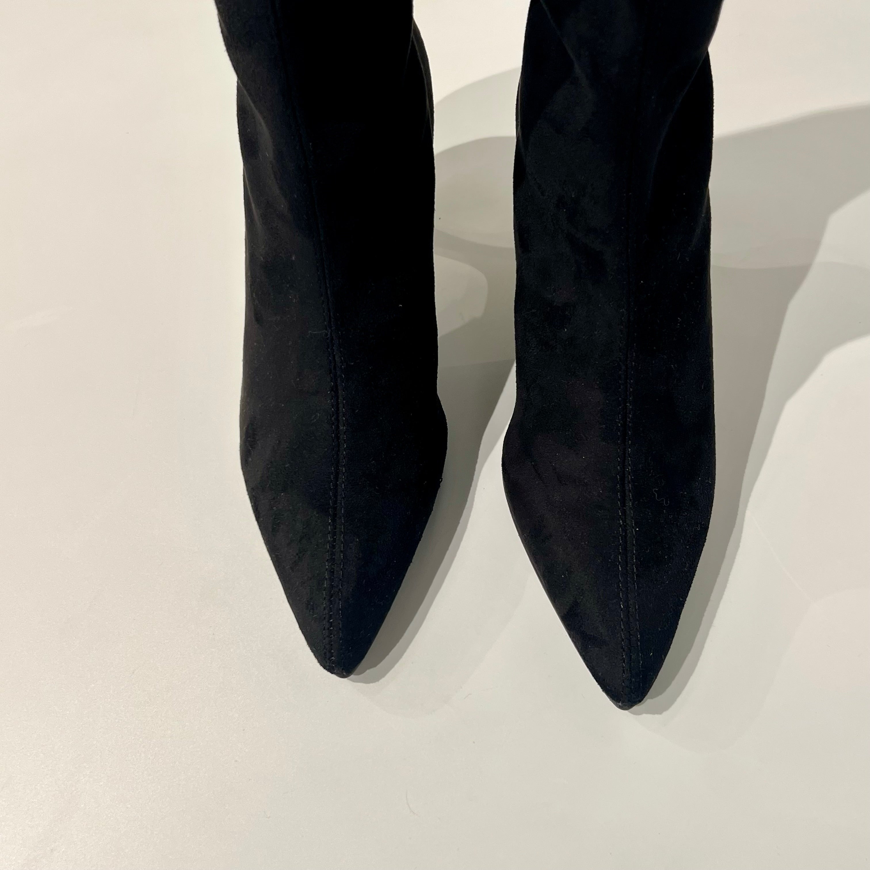 W5-78043 Stivale Tessuto Effetto Camoscio Nero