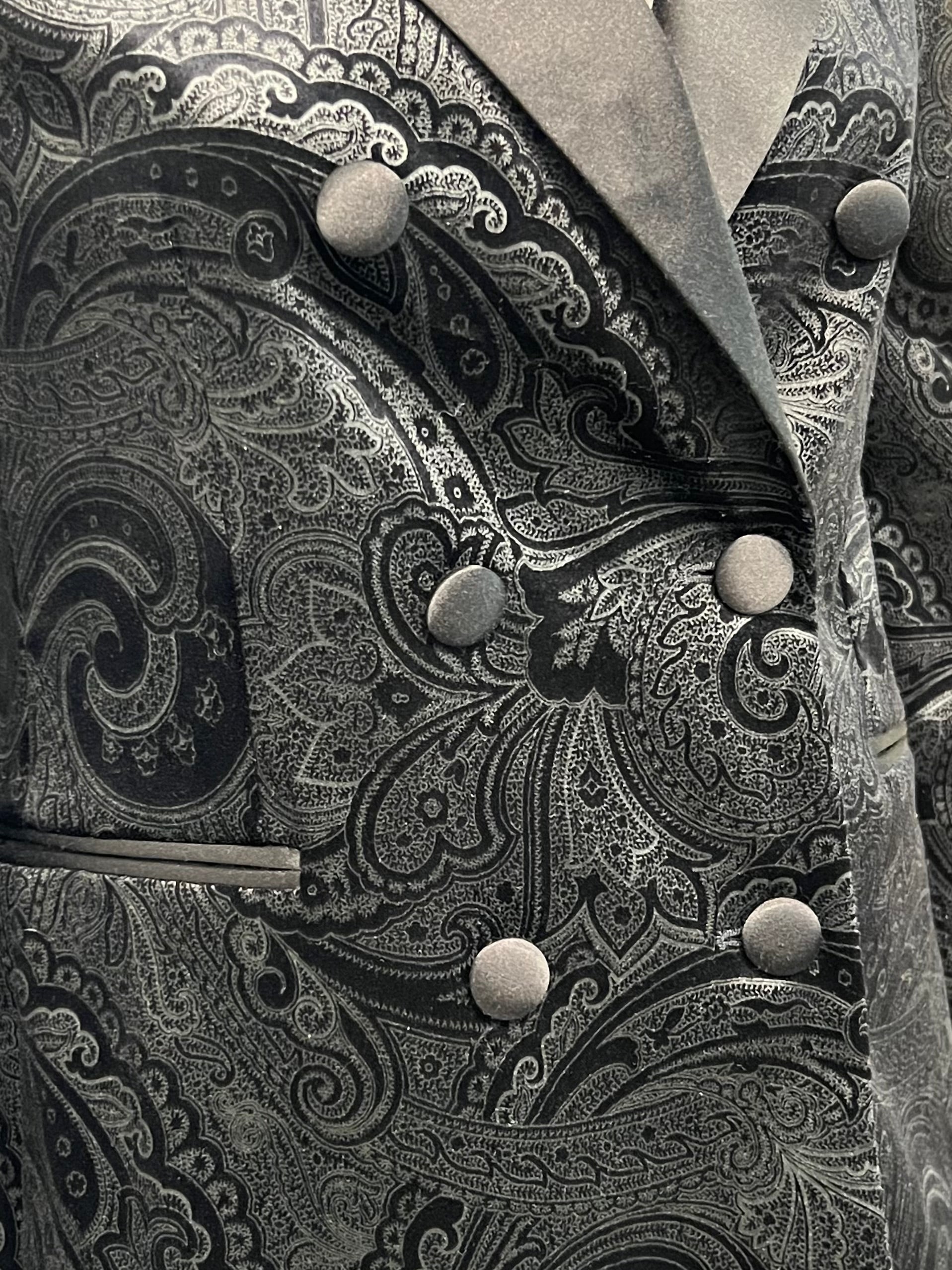 WD5-FD3654 Giacca Doppiopetto Velluto Damascato Nero Woman