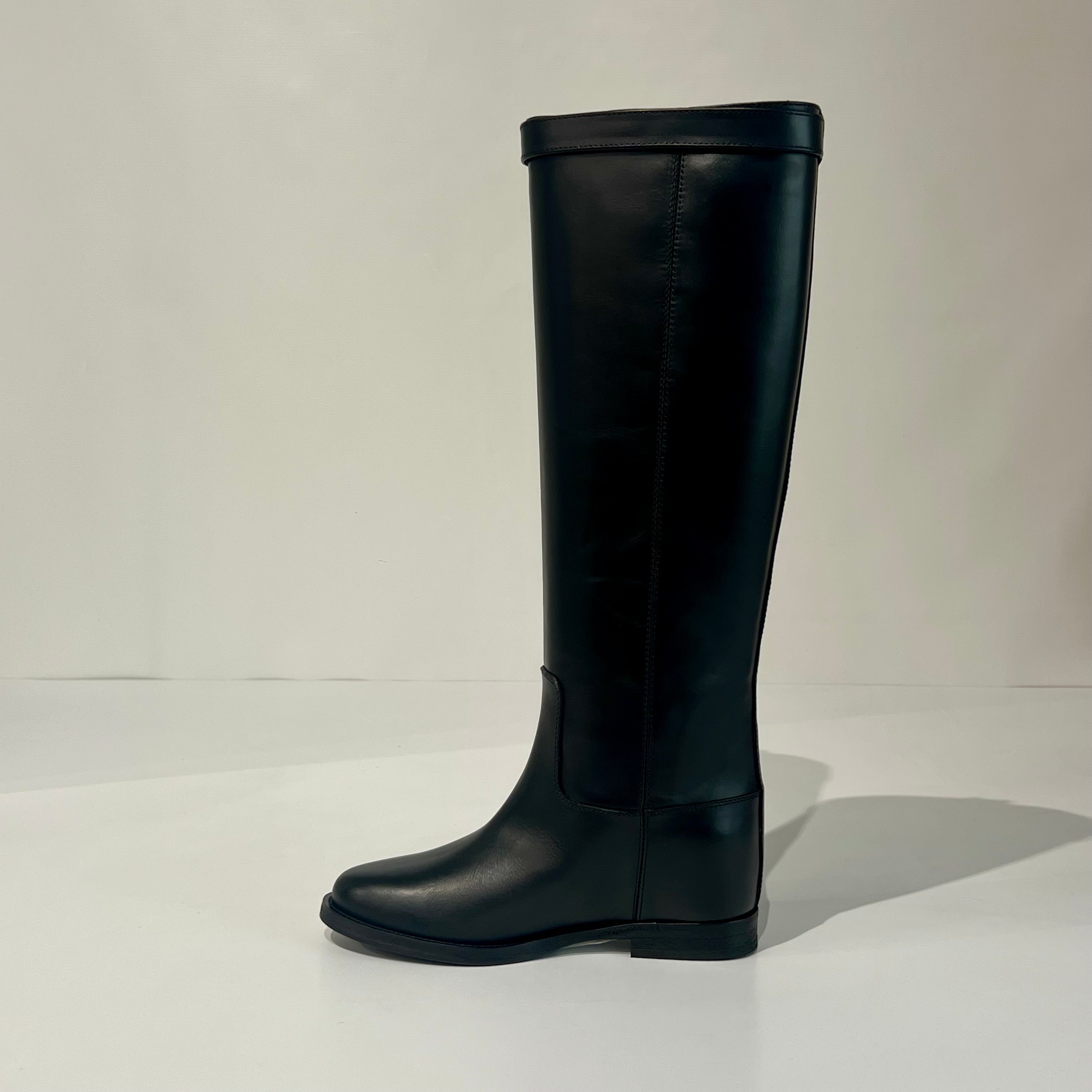 W5-3807 Stivale Santa Monica Lucchetto Oro Nero