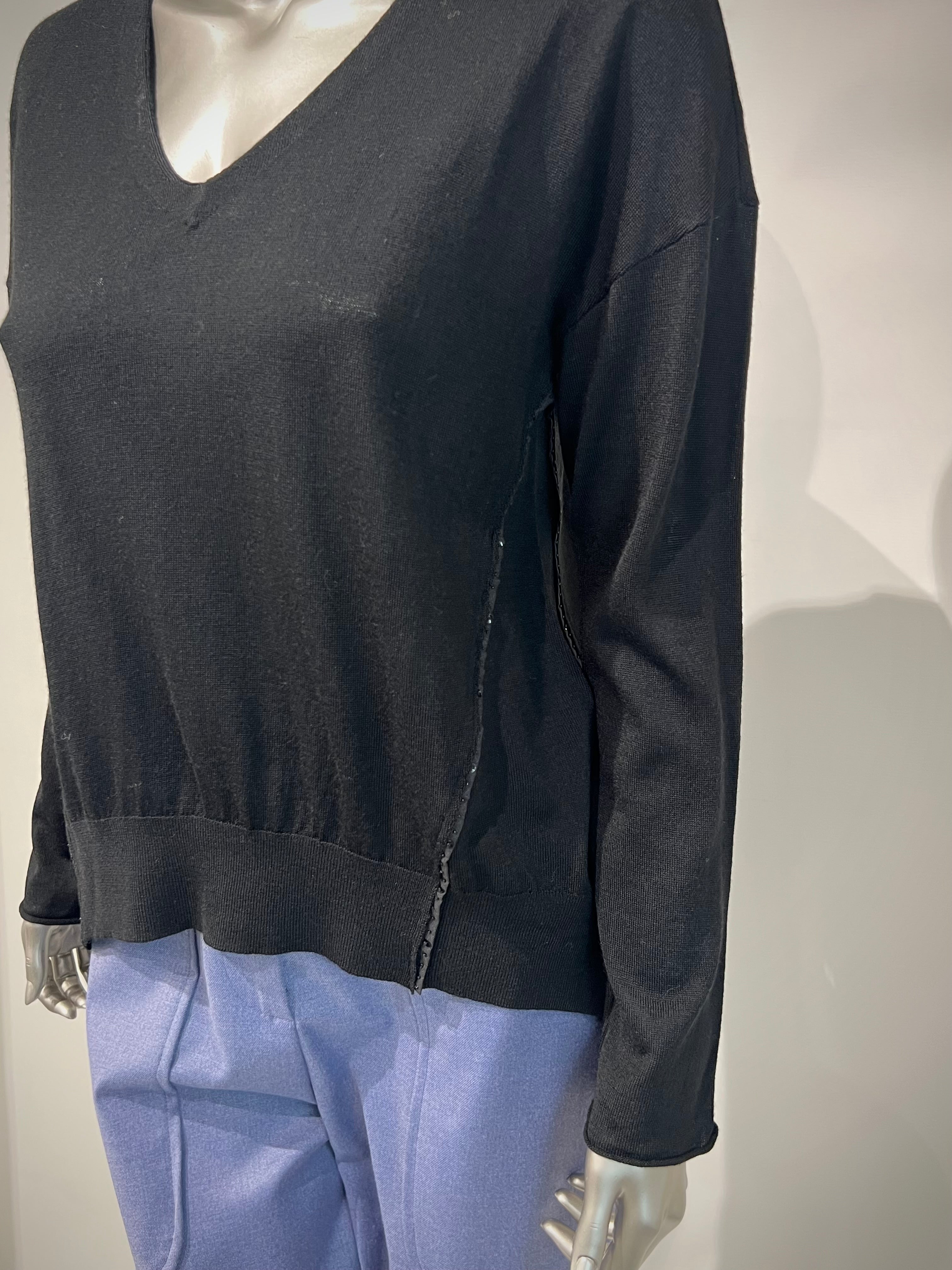 W5-53039 Maglia in Misto Lana Nera