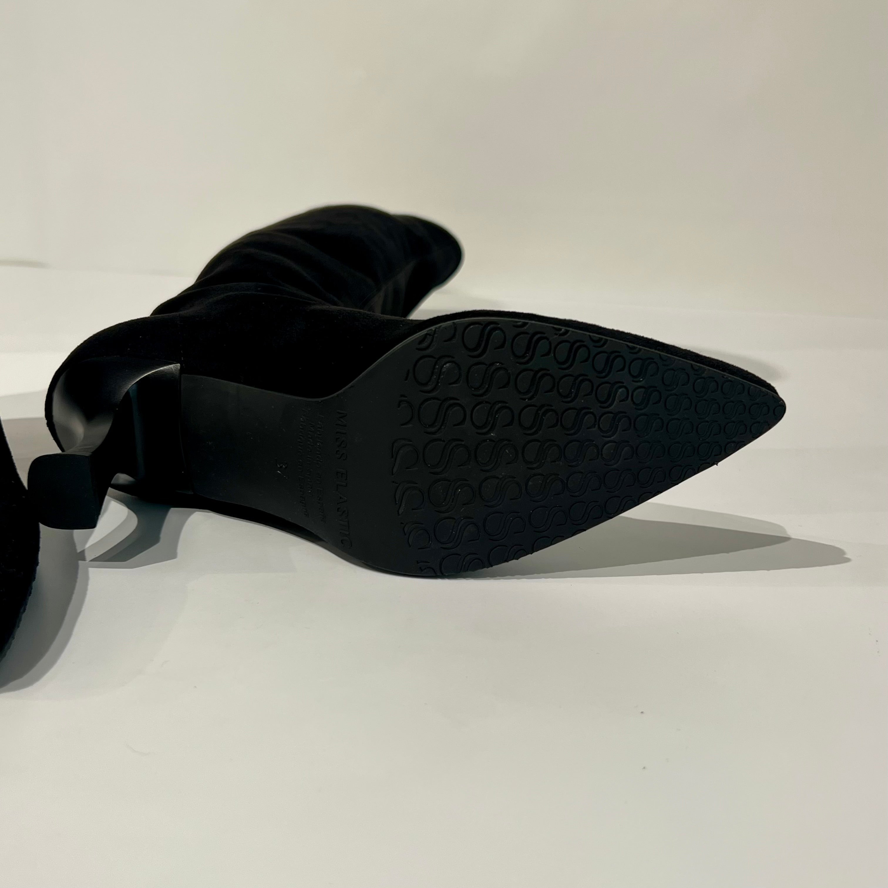 W5-78043 Stivale Tessuto Effetto Camoscio Nero