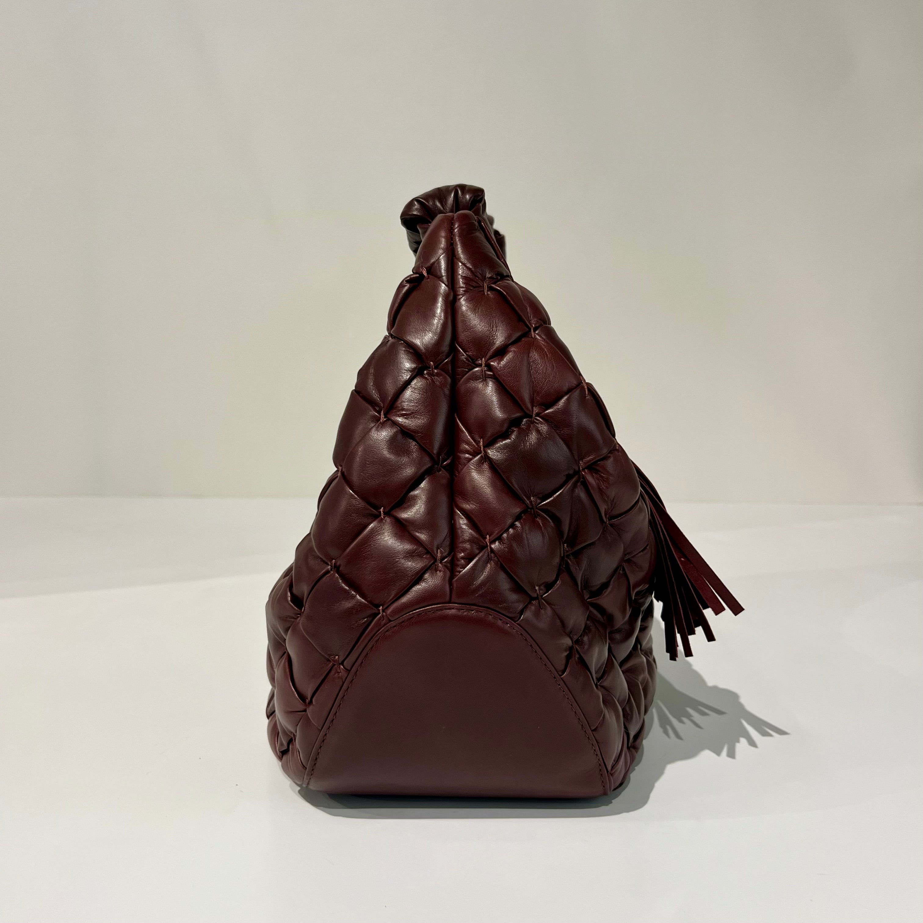 W6-EBAG52 Borsa Hobo Intreccio Nappa Bordeaux