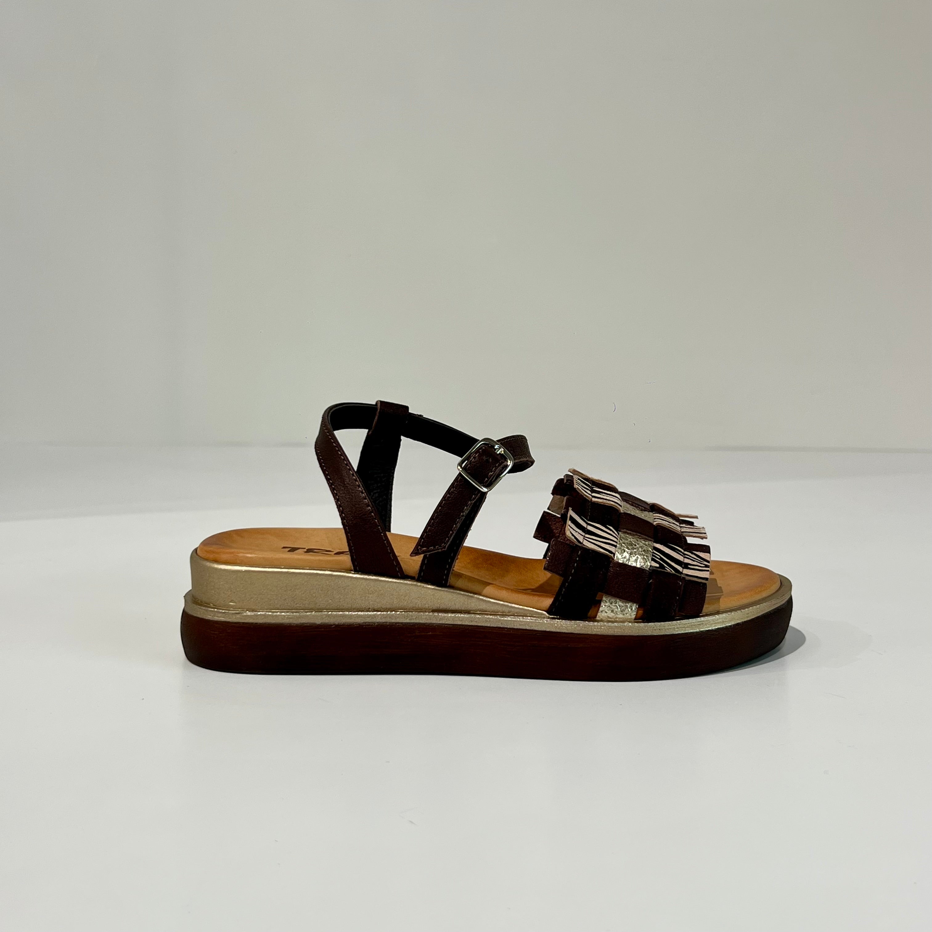 S6-1942 Sandalo Zeppa Moro Zebra