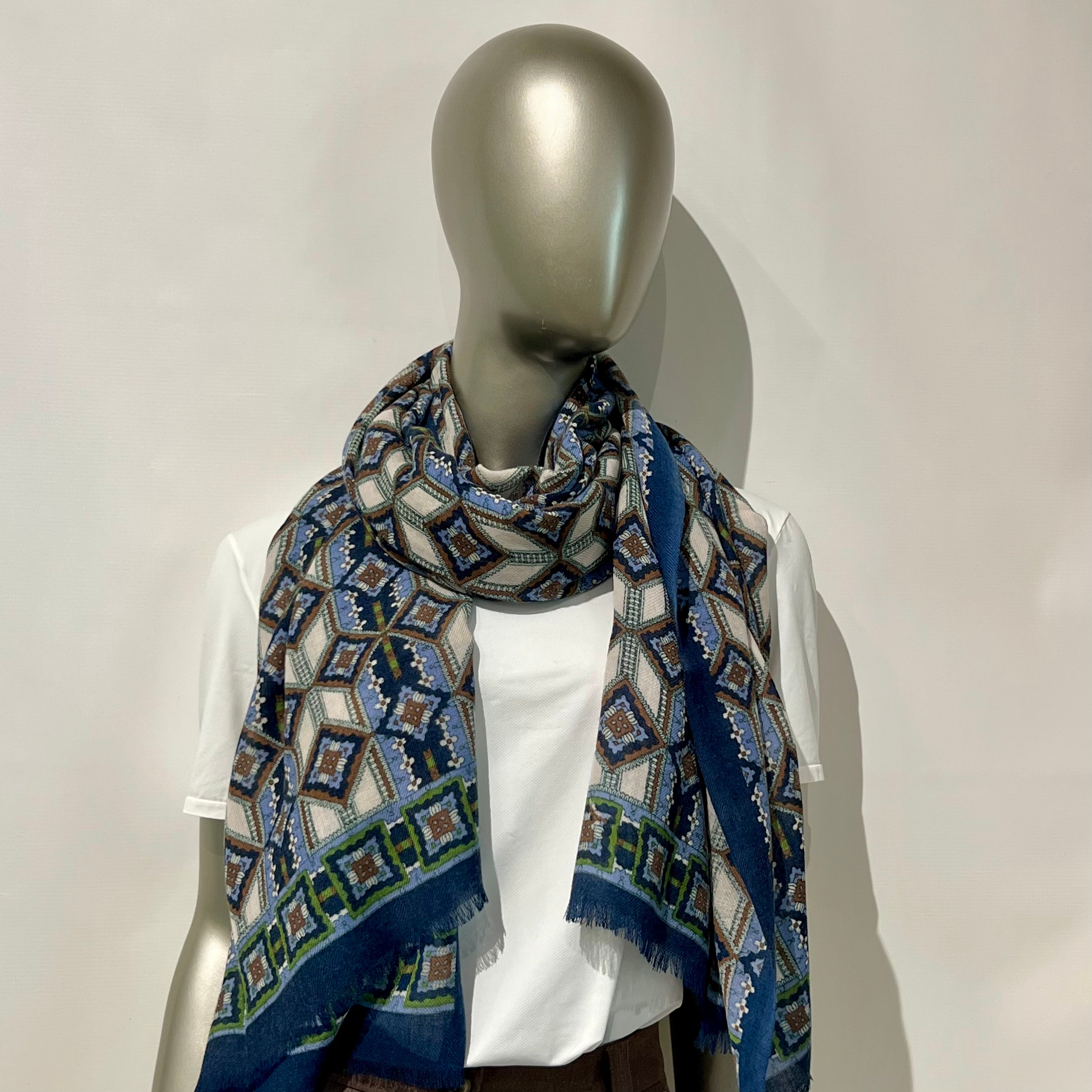 W6-Peonia 1038 Sciarpa Blu