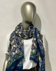 W6-Peonia 1038 Sciarpa Blu
