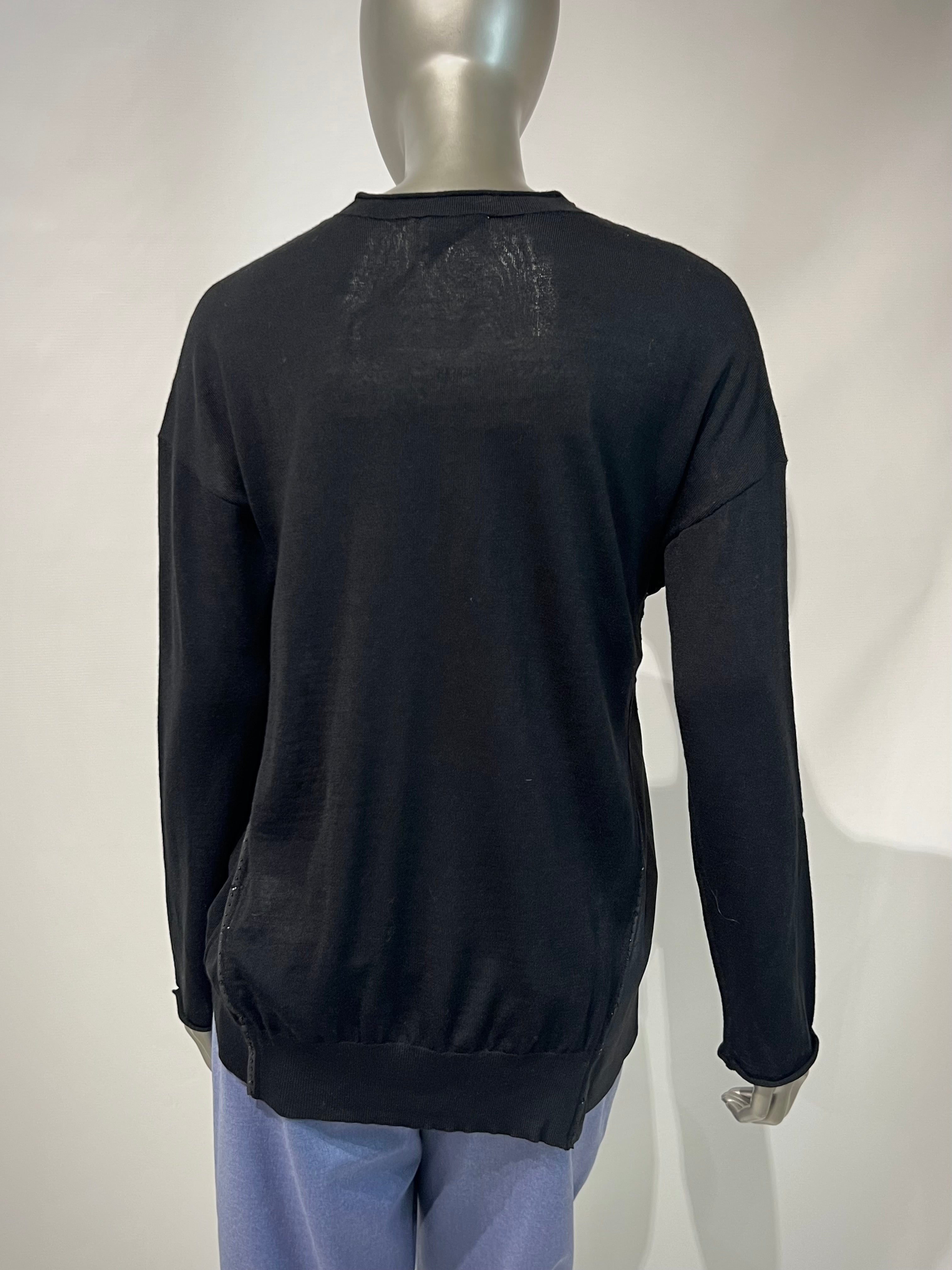 W5-53039 Maglia in Misto Lana Nera