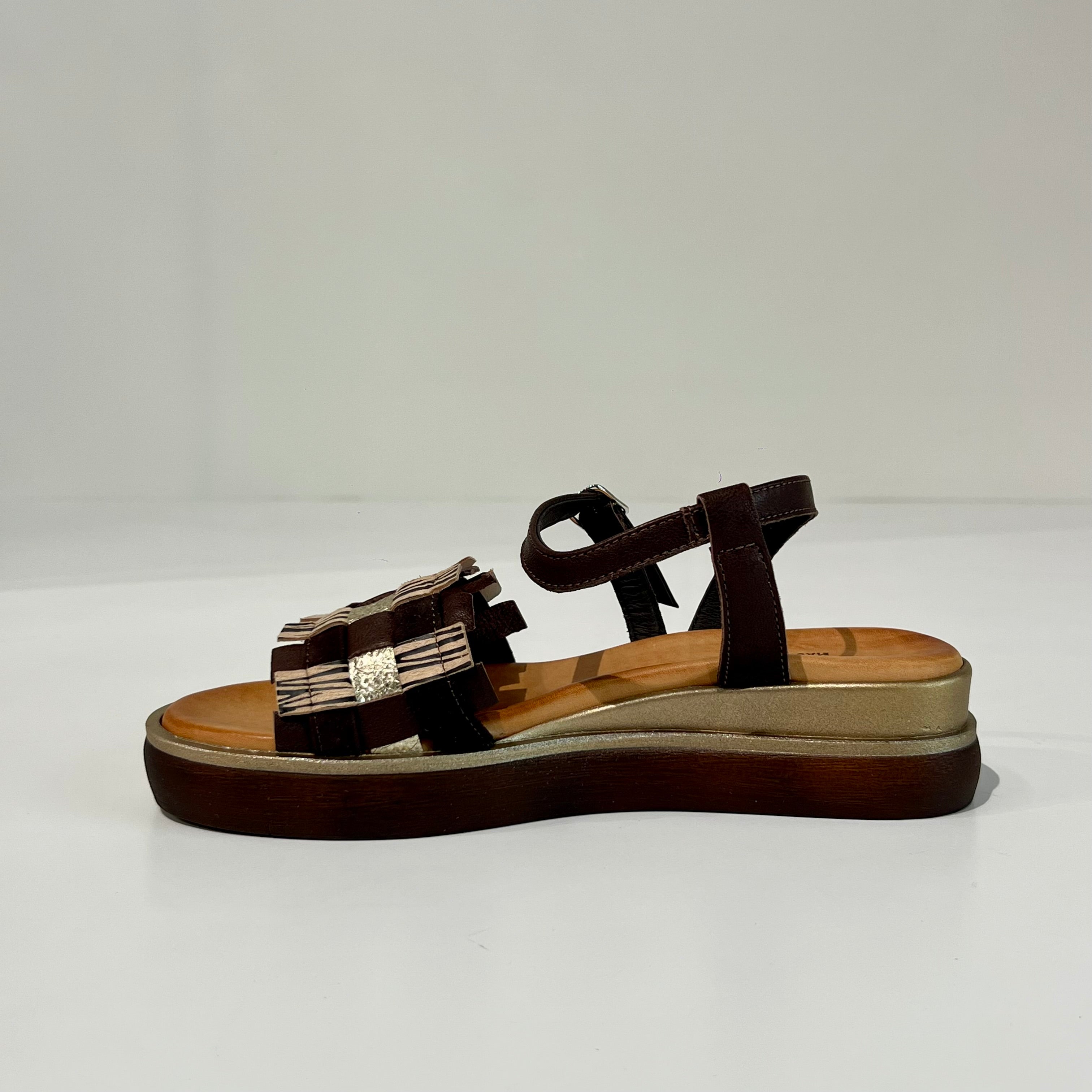 S6-1942 Sandalo Zeppa Moro Zebra