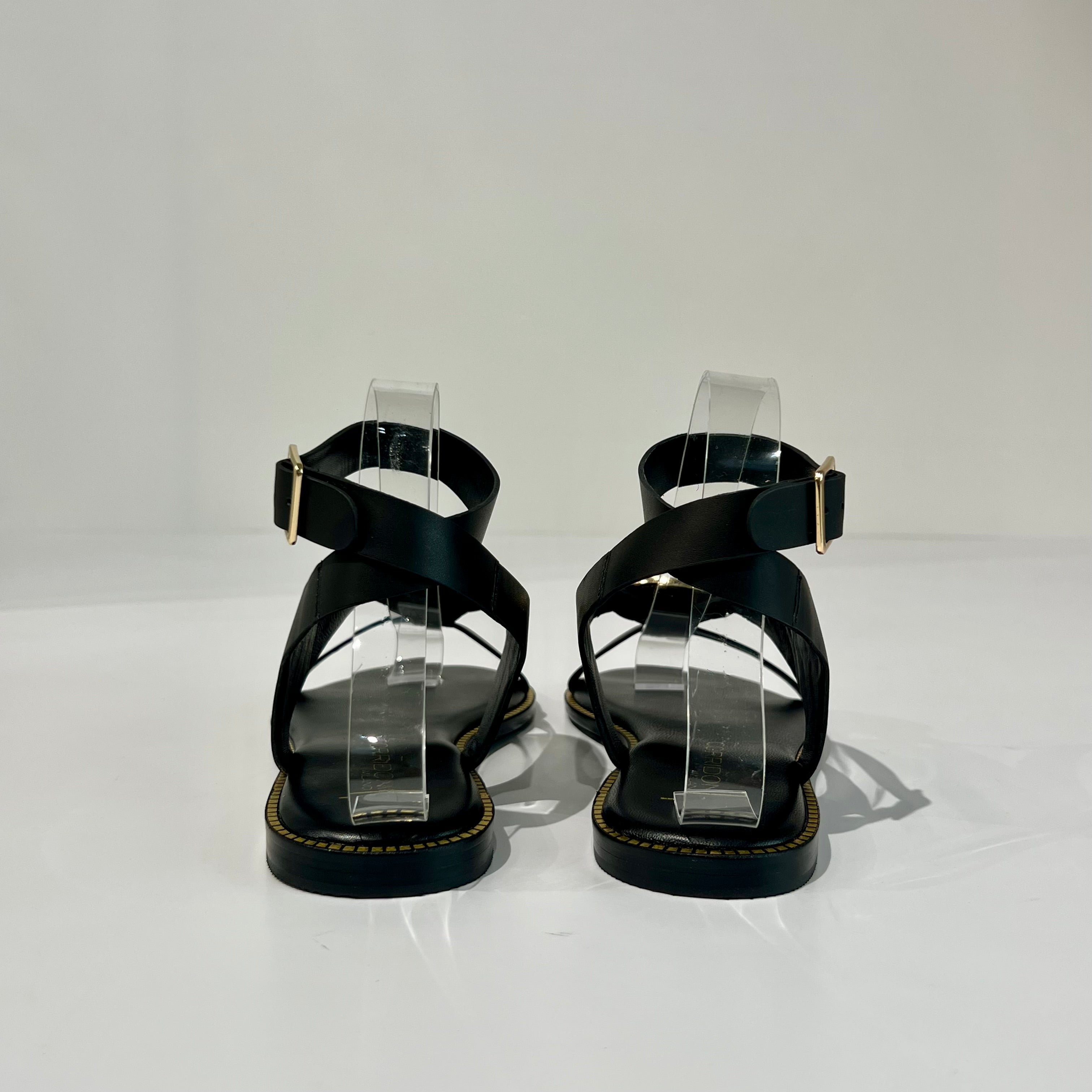 S6-8551 Sandalo con Cinturino a Caviglia Dettaglio Gold Black