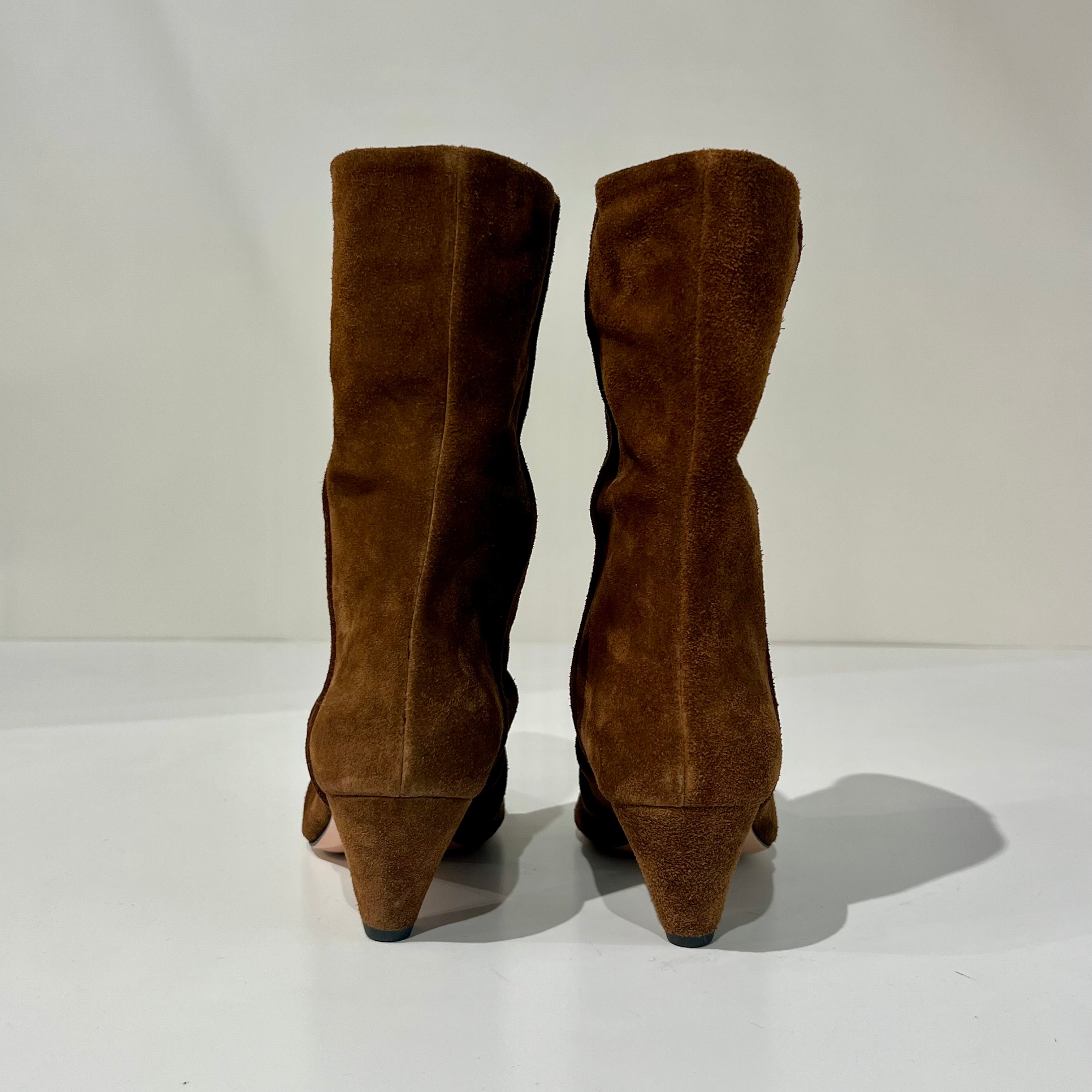 W6-071 Stivaletto Arricciato Camoscio Birra