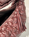 W6-EBAG52 Borsa Hobo Intreccio Nappa Bordeaux