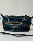 W5-9701 Borsa Tracolla Catena Pelle Crinkle Black 047