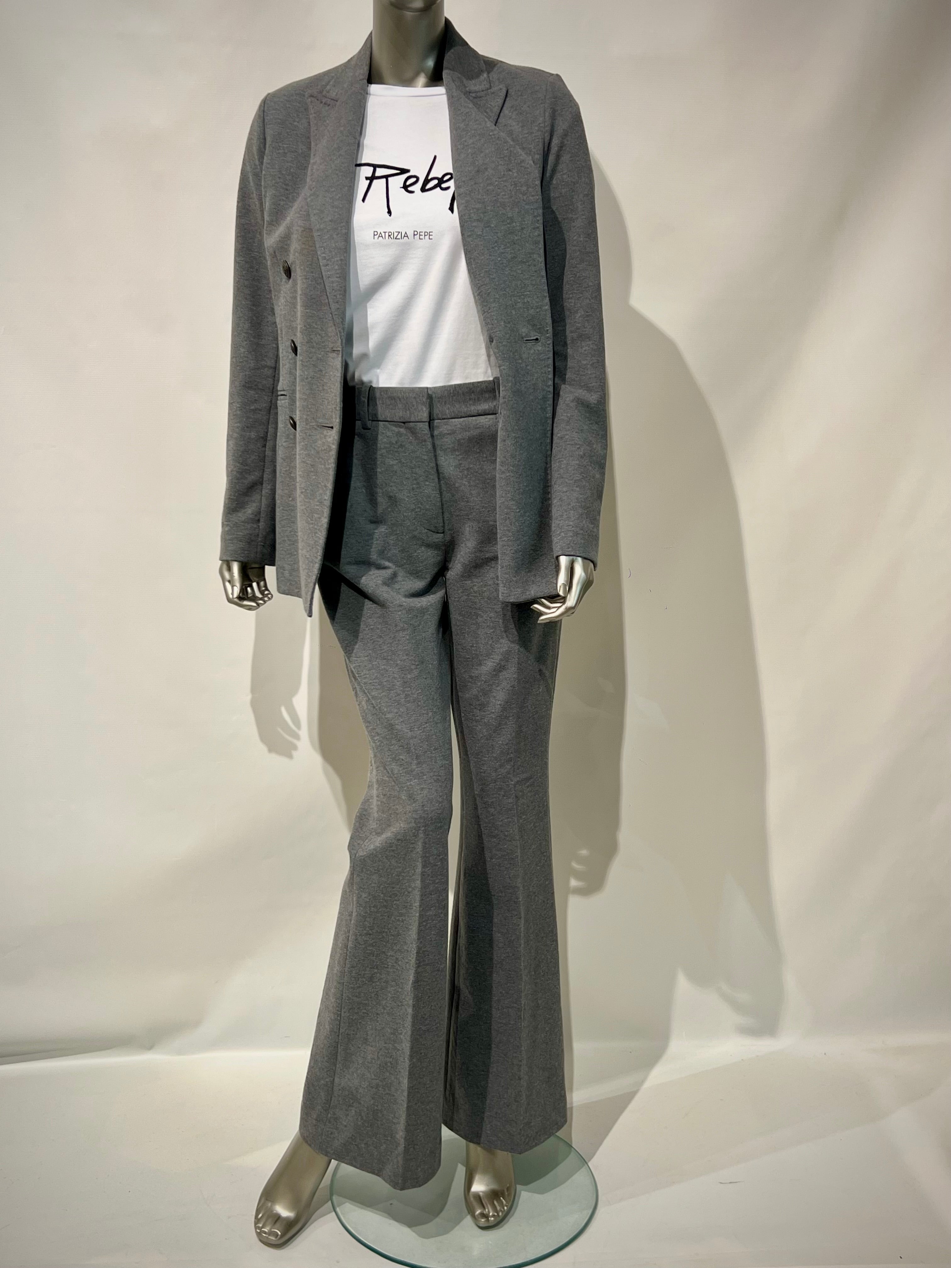 WD5-FD3606 Pantalone Flare Light Gray Melange Woman