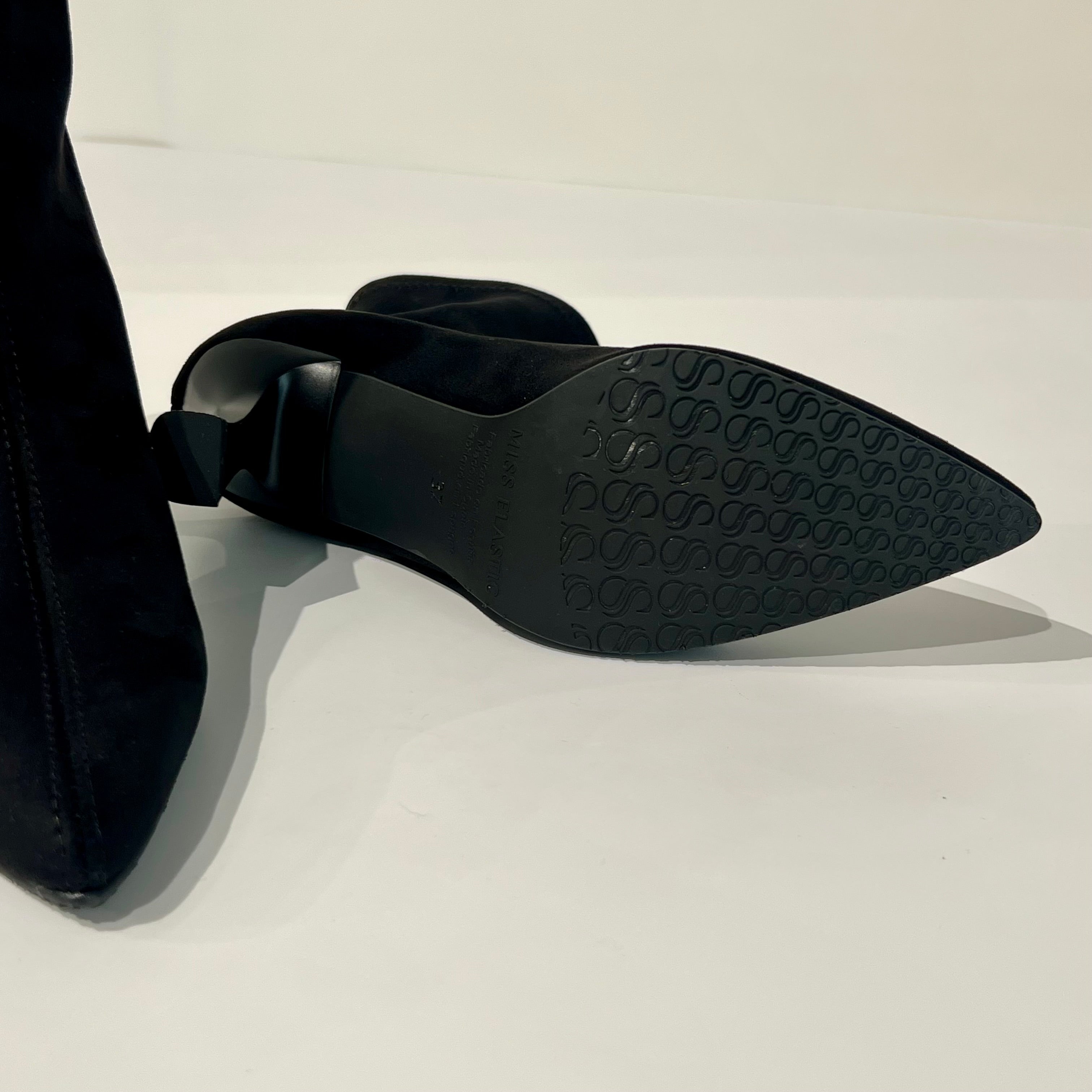 W5-78042 Polacchino Tessuto Effetto Camoscio Nero