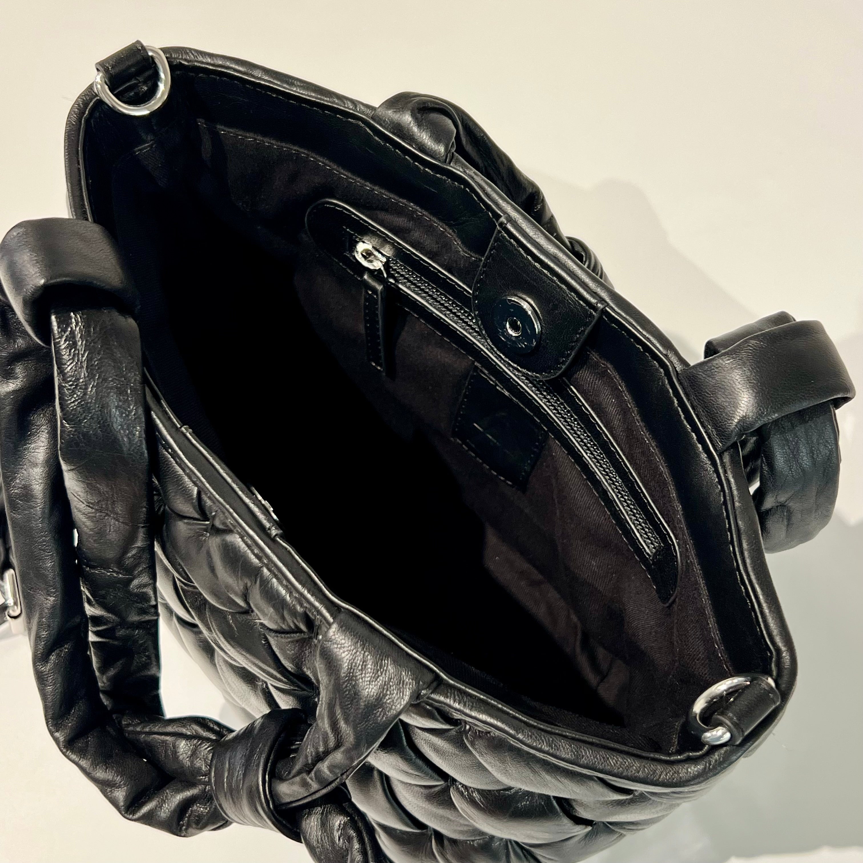 W6-EBAG53 Borsa Intreccio Nappa Nero
