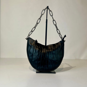 W5-9702 Borsa Tracolla Catena Pelle Crinkle Black 047