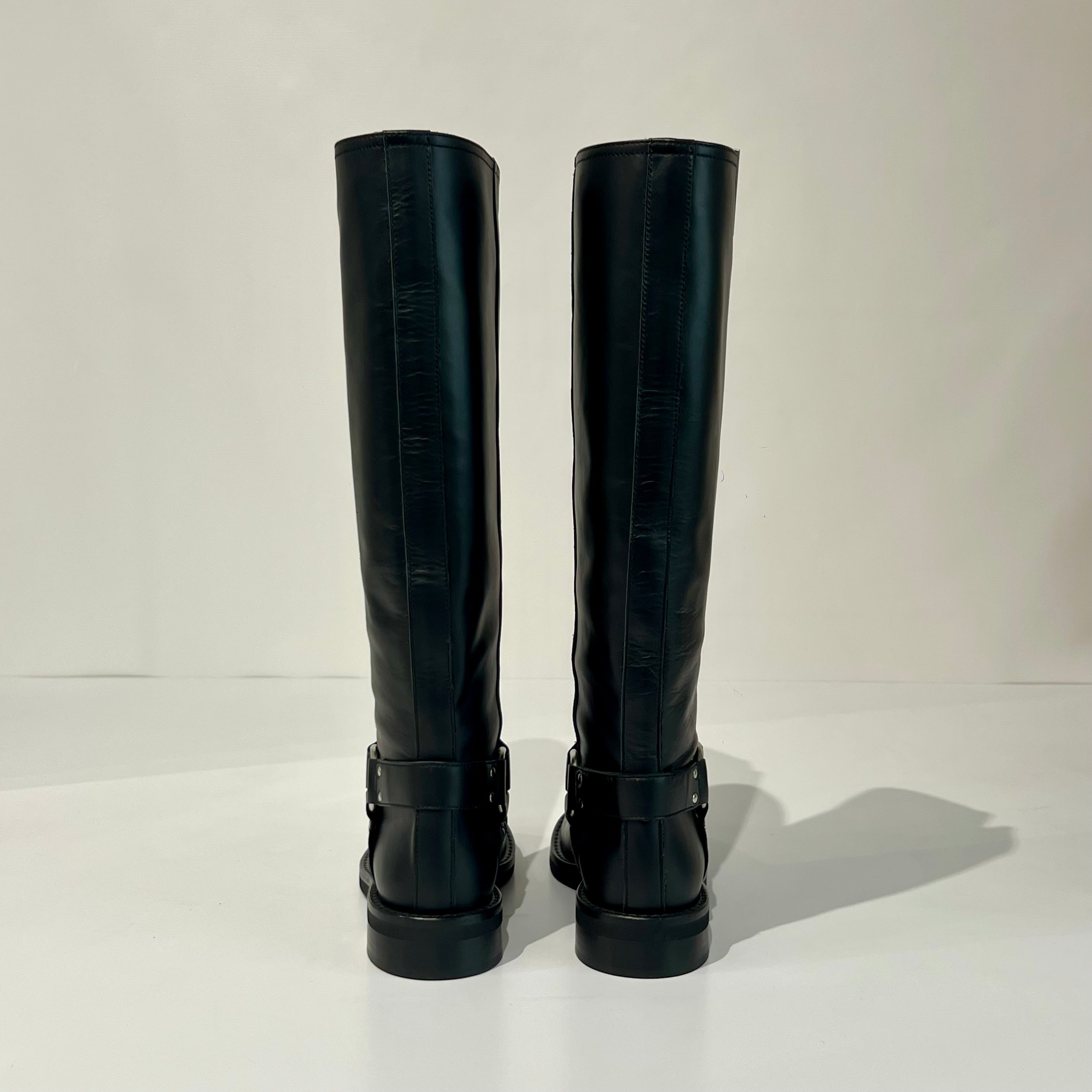 W5-4219 Stivale Biker V Nikel e Cinturino Nero