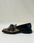 W6-G57-2 Scarpa Fiocco Naplack Taupe/Nero/Moro