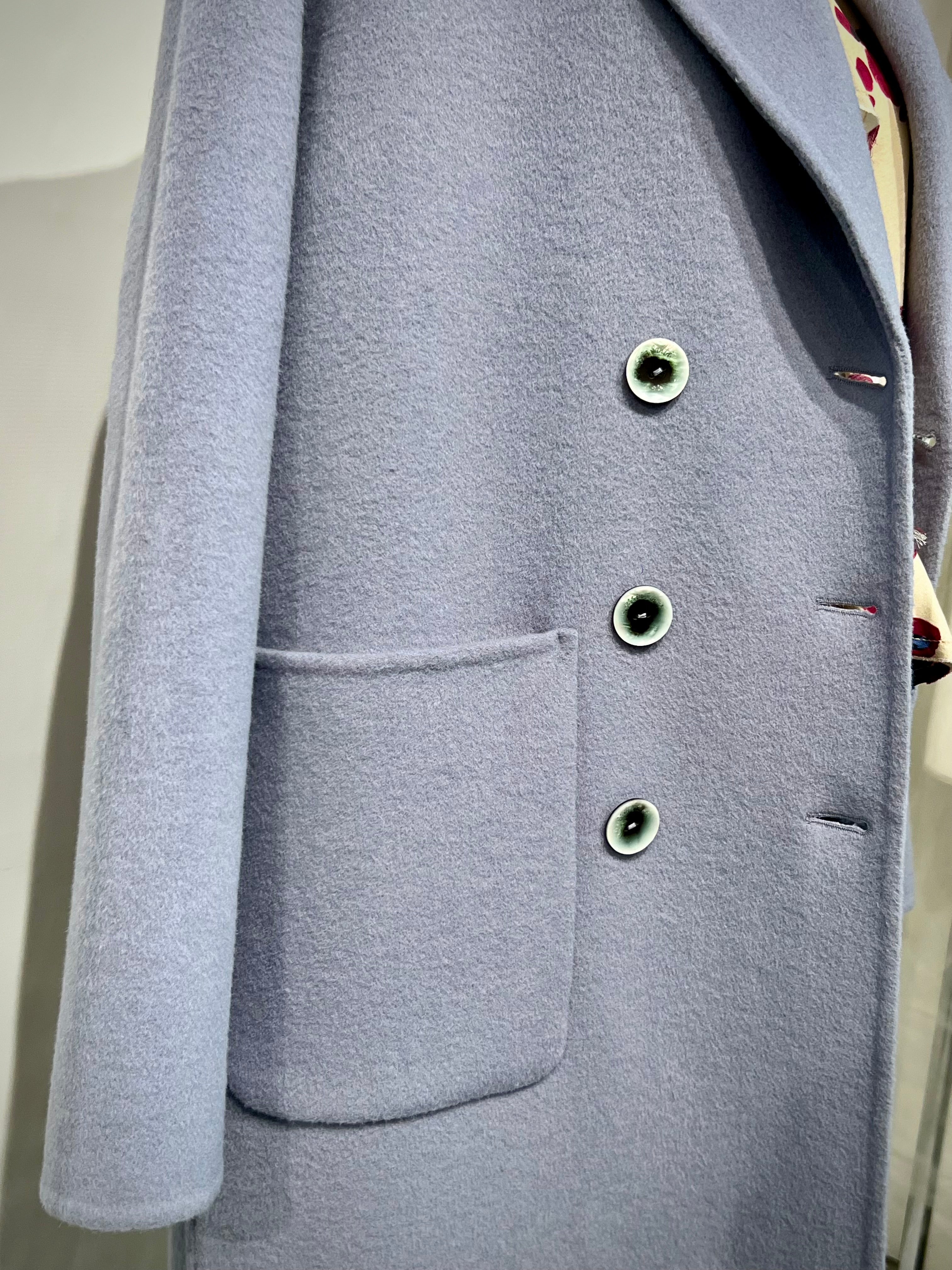 W5-35043 Cappotto Lungo Doppiopetto Cenere