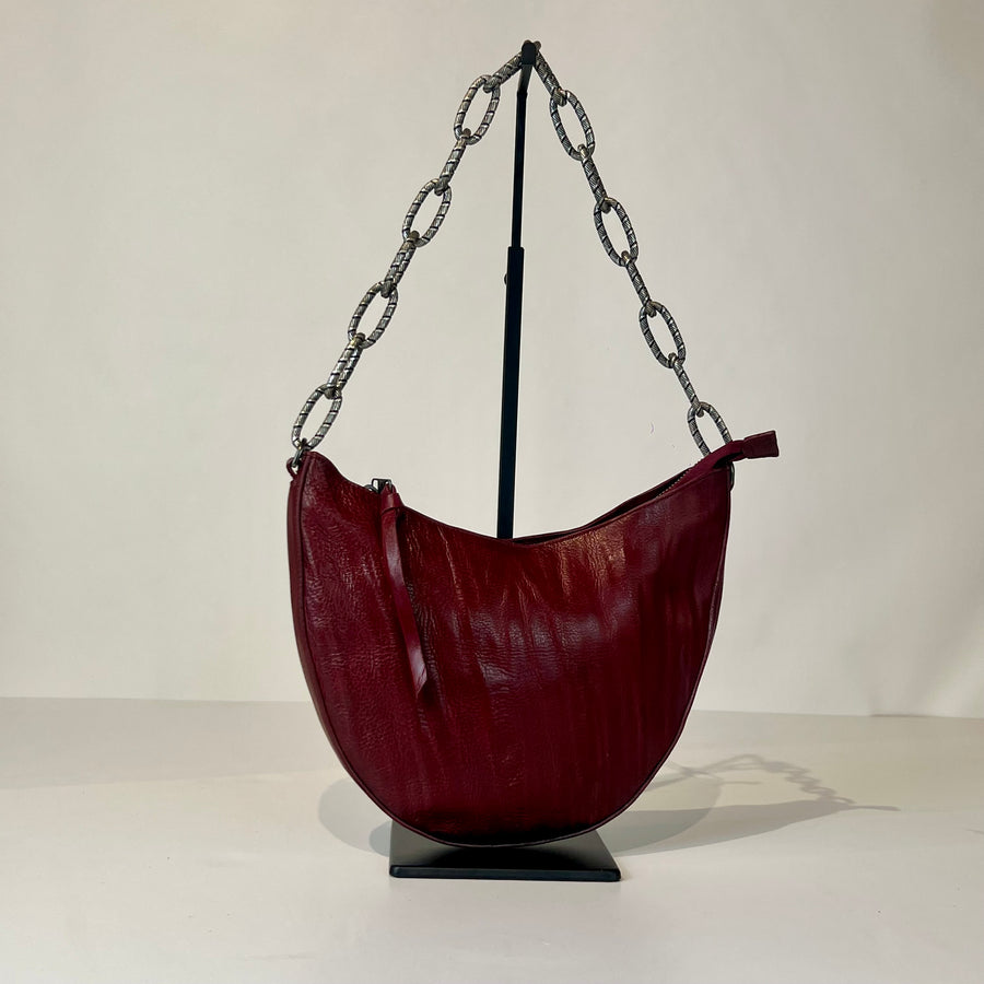 W5-9702 Borsa Tracolla Catena Pelle Crinkle Blood