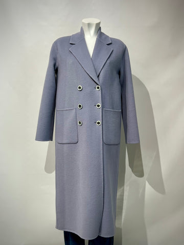 W5-35043 Cappotto Lungo Doppiopetto Cenere