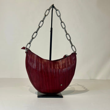 W5-9702 Borsa Tracolla Catena Pelle Crinkle Blood