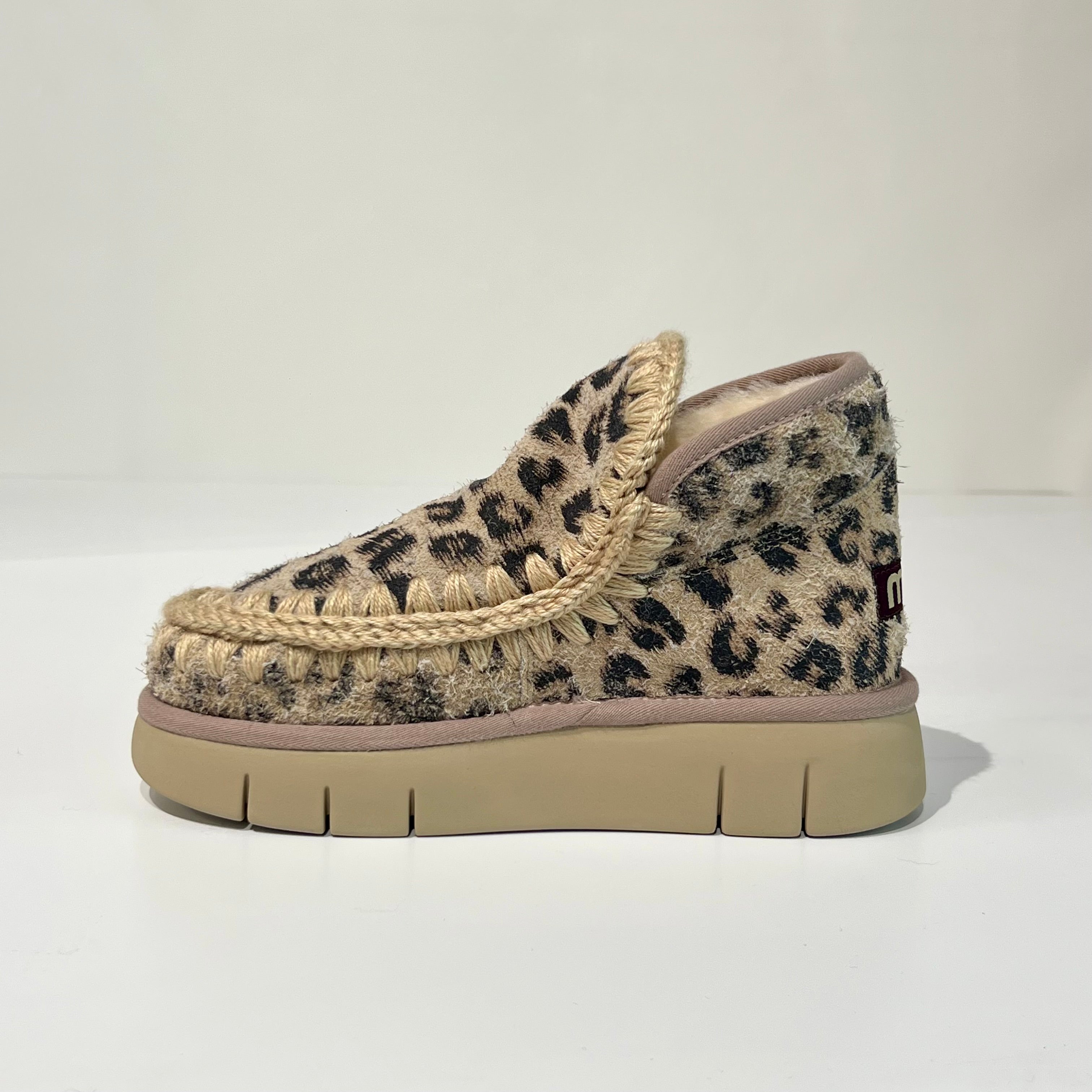 W5-Eskimo Bounce Sneaker Hairy Suede Leopard
