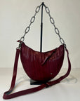 W5-9702 Borsa Tracolla Catena Pelle Crinkle Blood