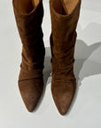 W6-071 Stivaletto Arricciato Camoscio Birra