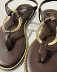 S6-8521 Sandalo Infradito Dettaglio Gold Chocolate