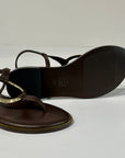 S6-8521 Sandalo Infradito Dettaglio Gold Chocolate