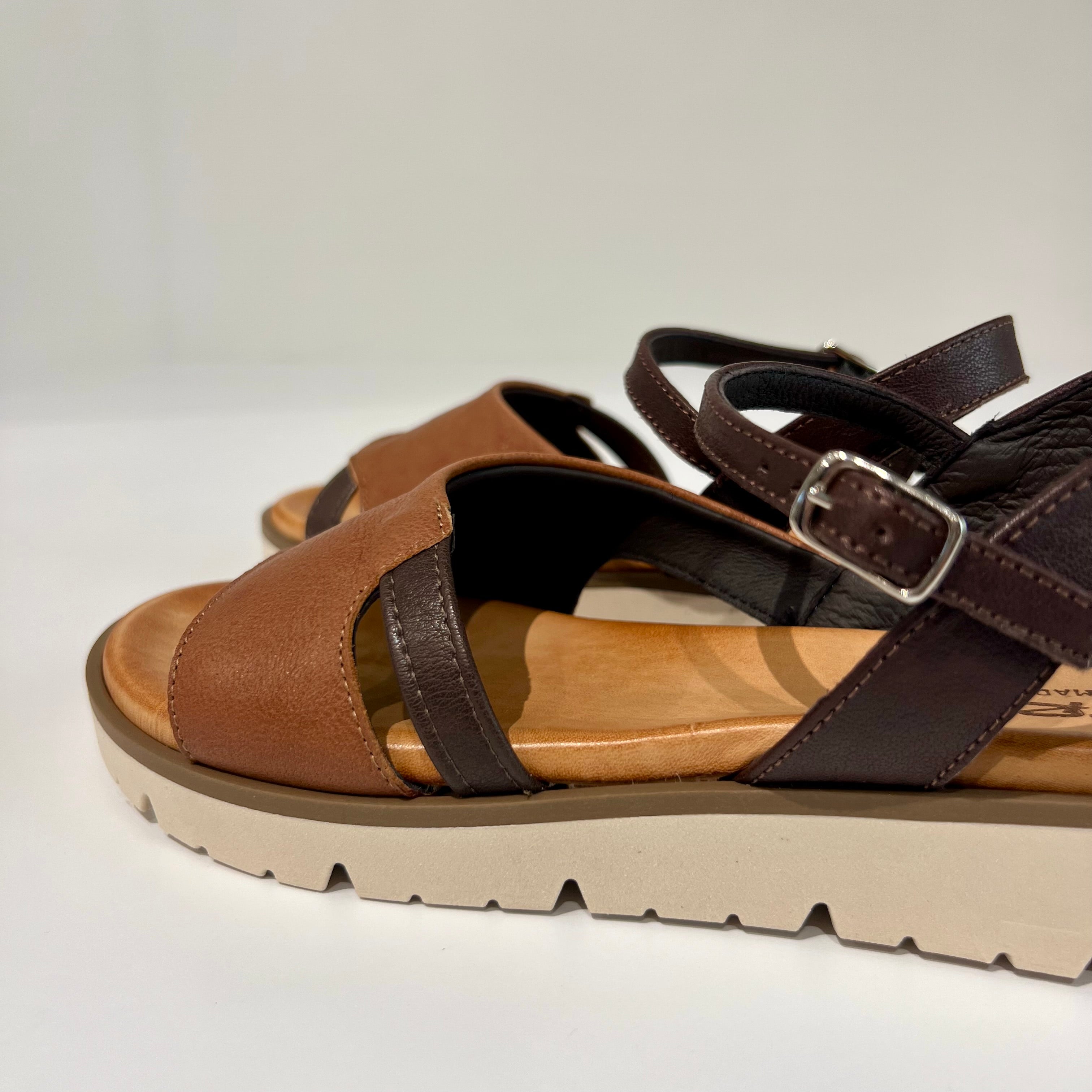 S6-1934 Sandalo Zeppa Cuoio Moro