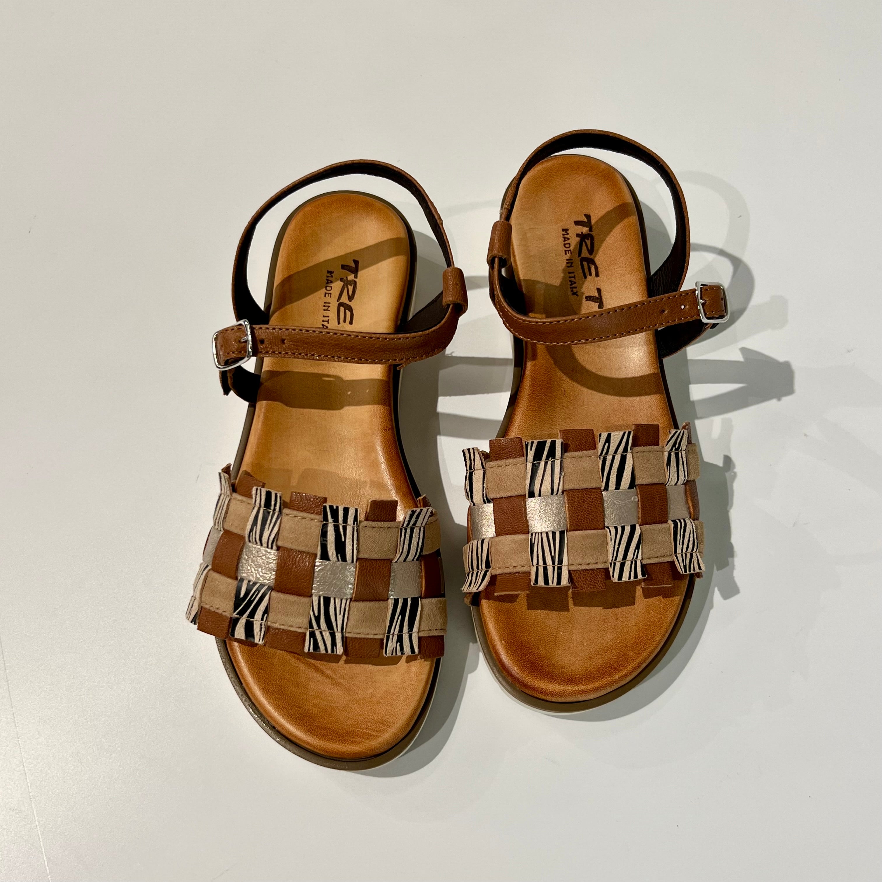 S6-1932 Sandalo Zeppa Cuoio Zebra
