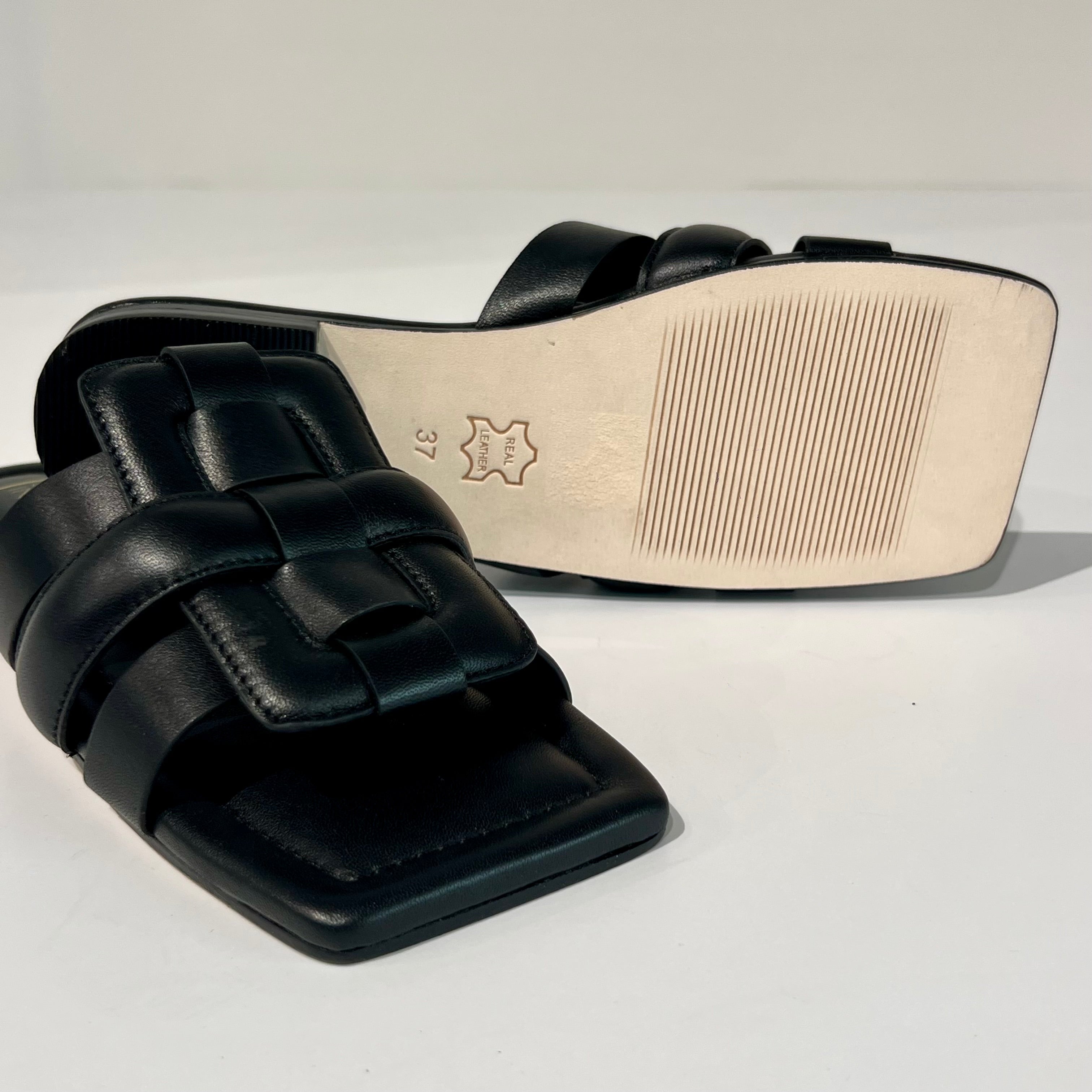 S6-8556 Sabot Aperto Imbottito Black