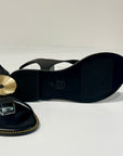 S6-8551 Sandalo con Cinturino a Caviglia Dettaglio Gold Black