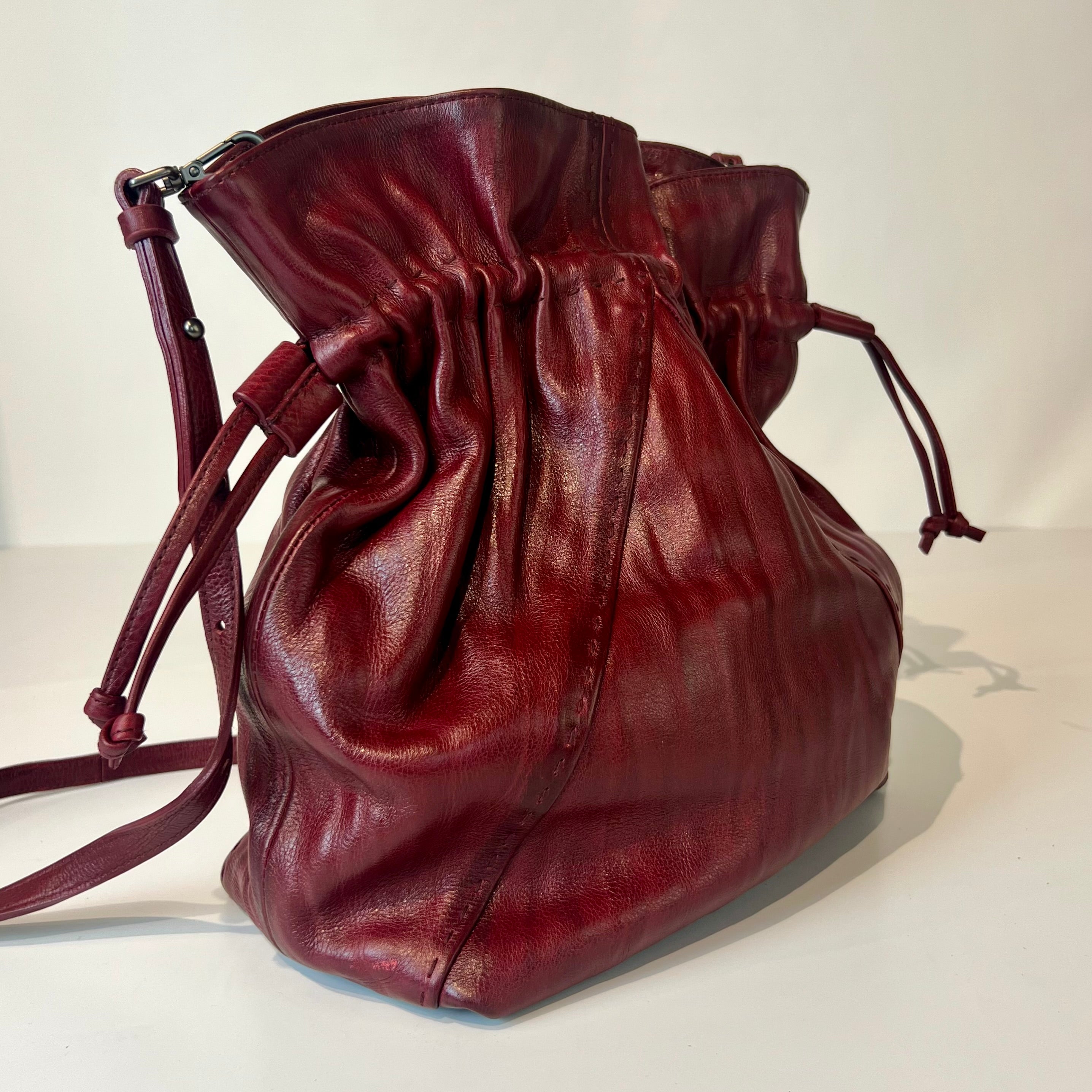 W5-9601 Borsa Tracolla Pelle Crinkle Blood