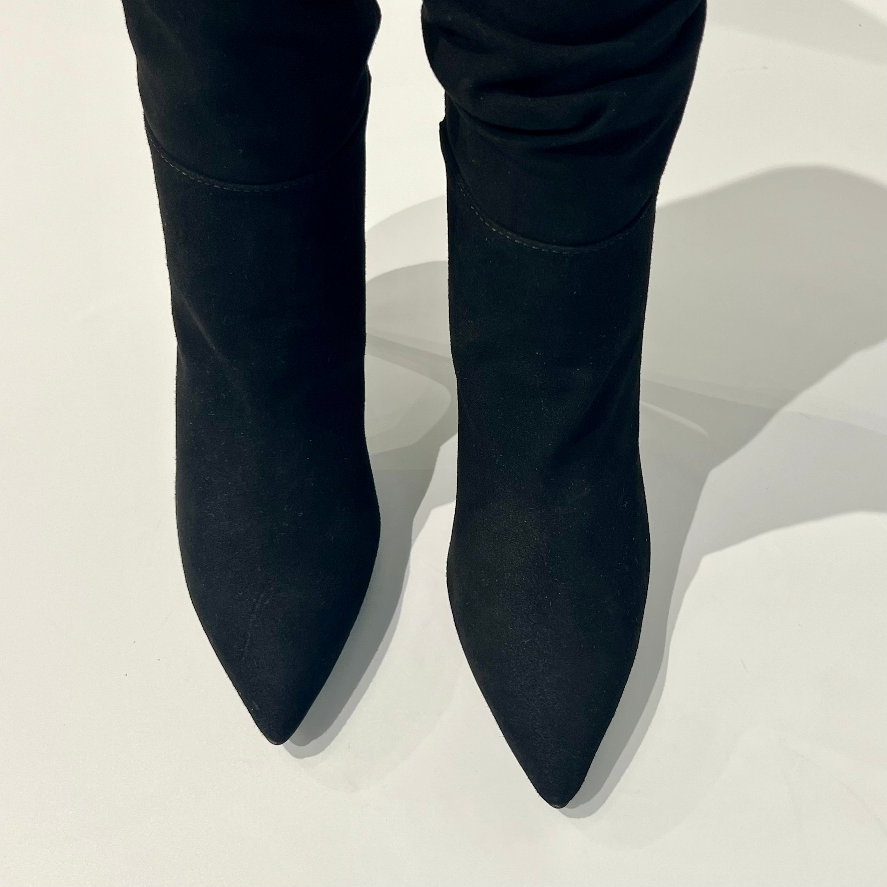 W5-4241 Stivale Tacco 8 Camoscio V Oro Nero