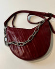 W5-9702 Borsa Tracolla Catena Pelle Crinkle Blood