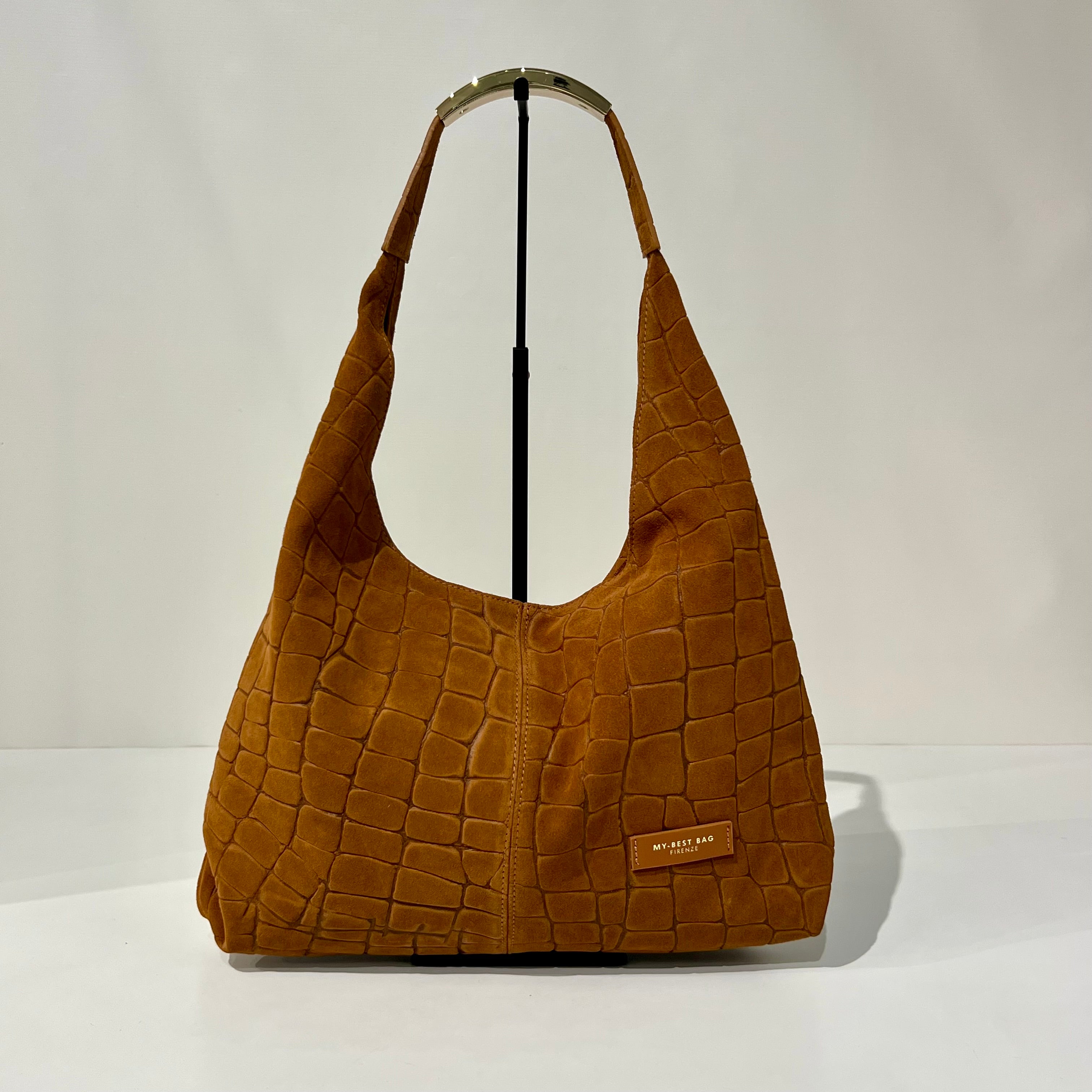 W6-3031 ELLISSE CROCO Suede Cognac