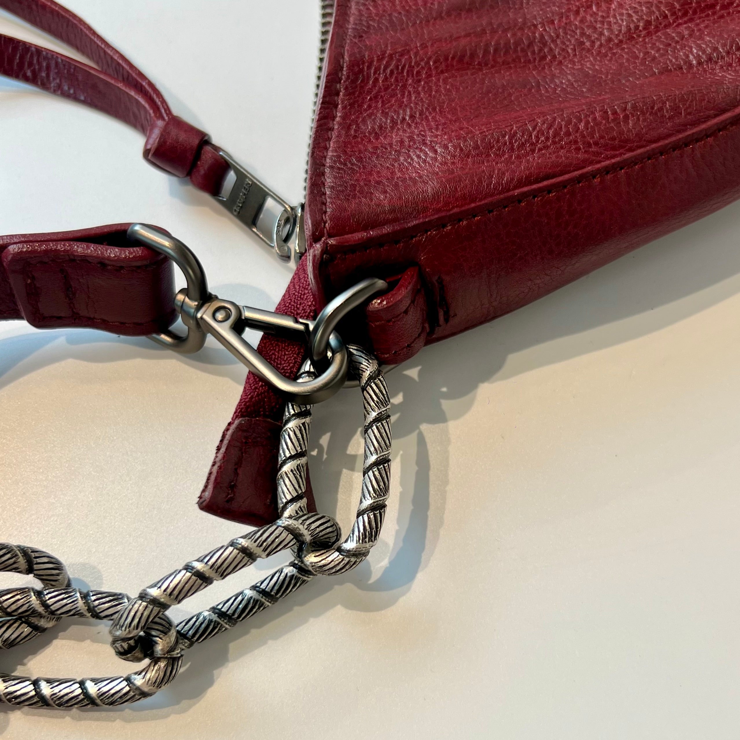 W5-9702 Borsa Tracolla Catena Pelle Crinkle Blood