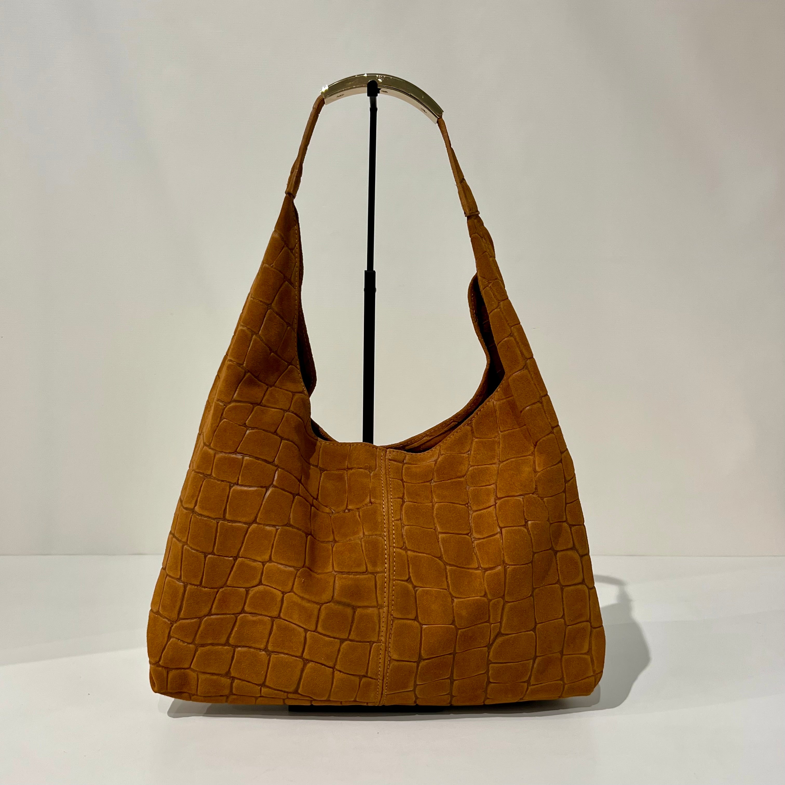 W6-3031 ELLISSE CROCO Suede Cognac
