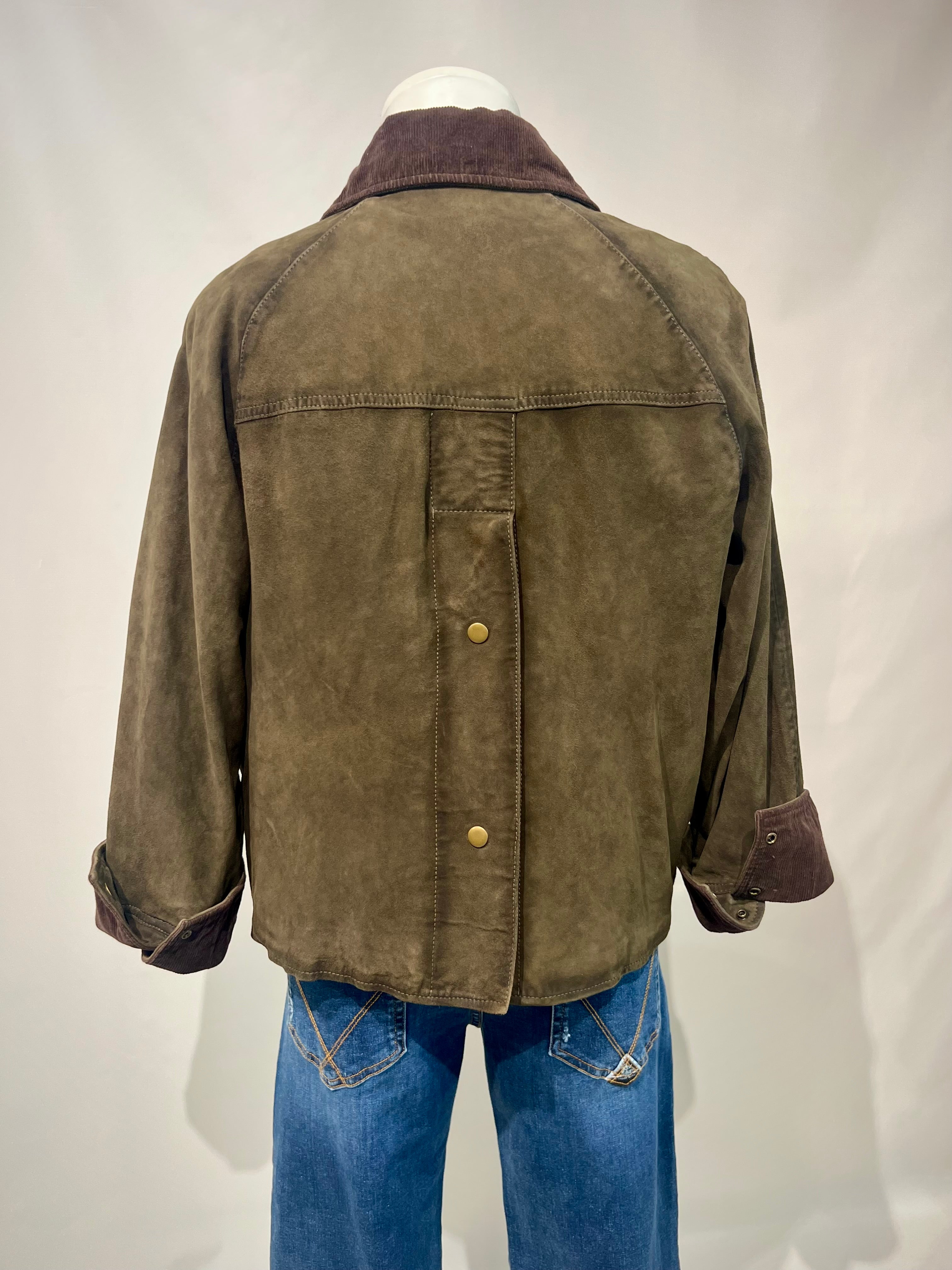 DW5-GLAMIS Giubbotto Burned Suede Verde Alga Woman