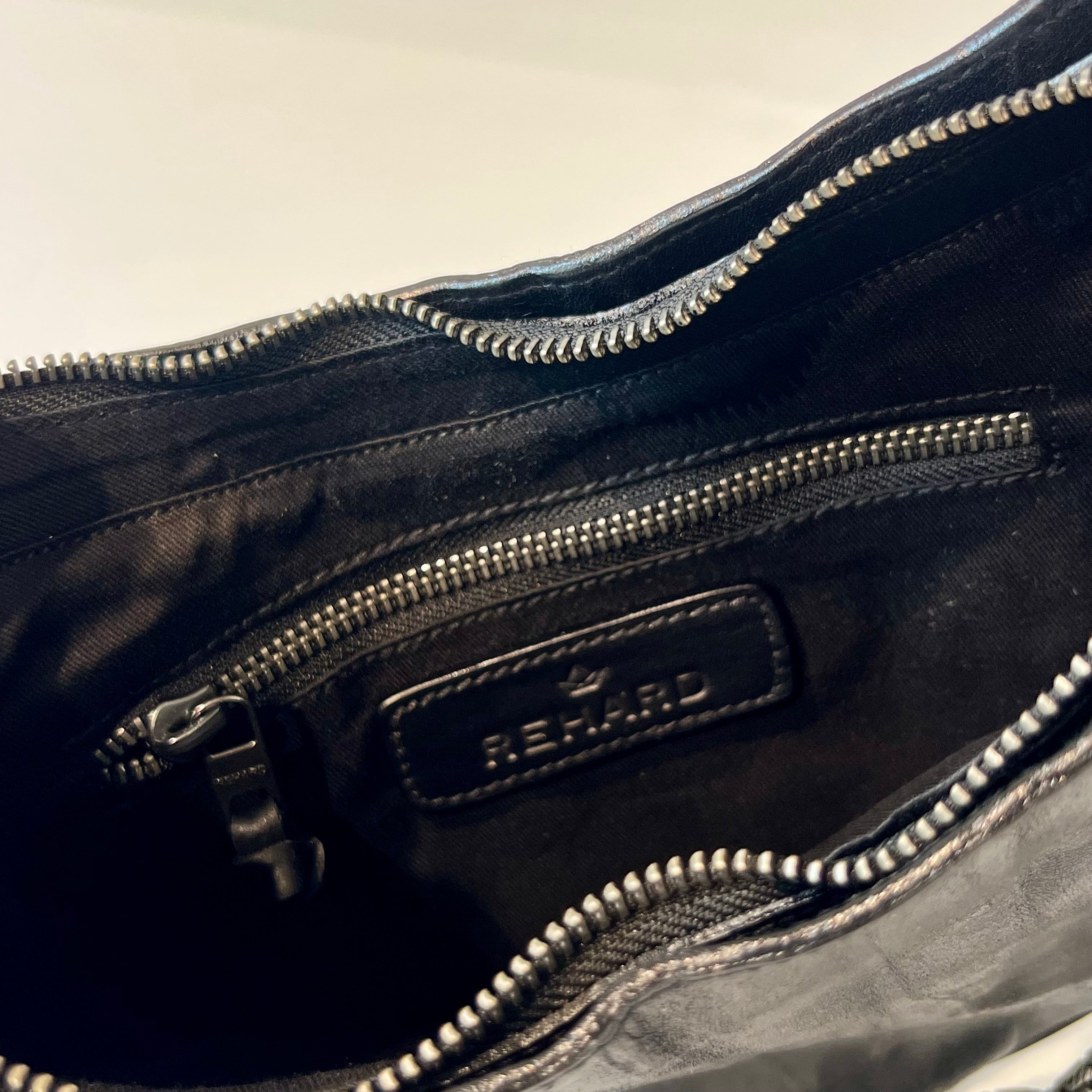 W5-9702 Borsa Tracolla Catena Pelle Crinkle Black 047