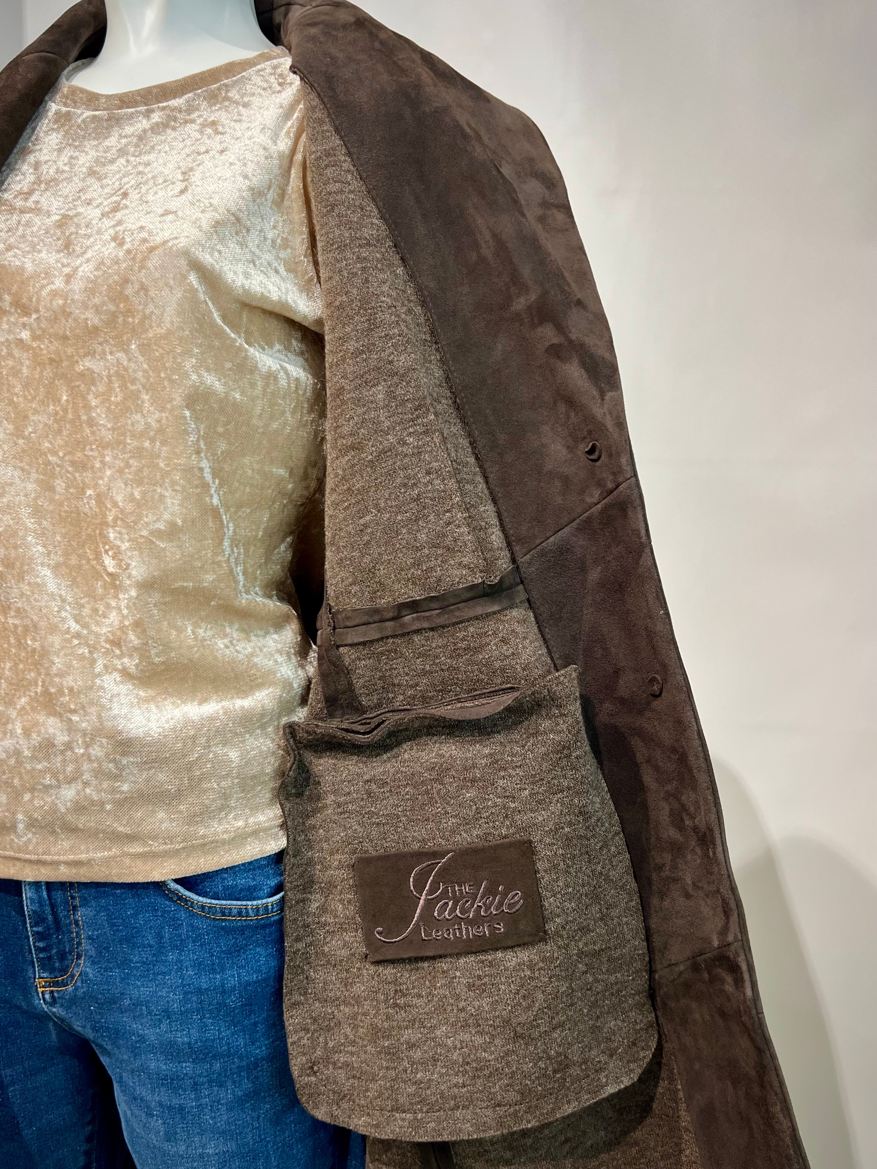 DW5-LUANA Spolverino Foderato Suede Moka Woman