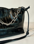 W5-9701 Borsa Tracolla Catena Pelle Crinkle Black 047