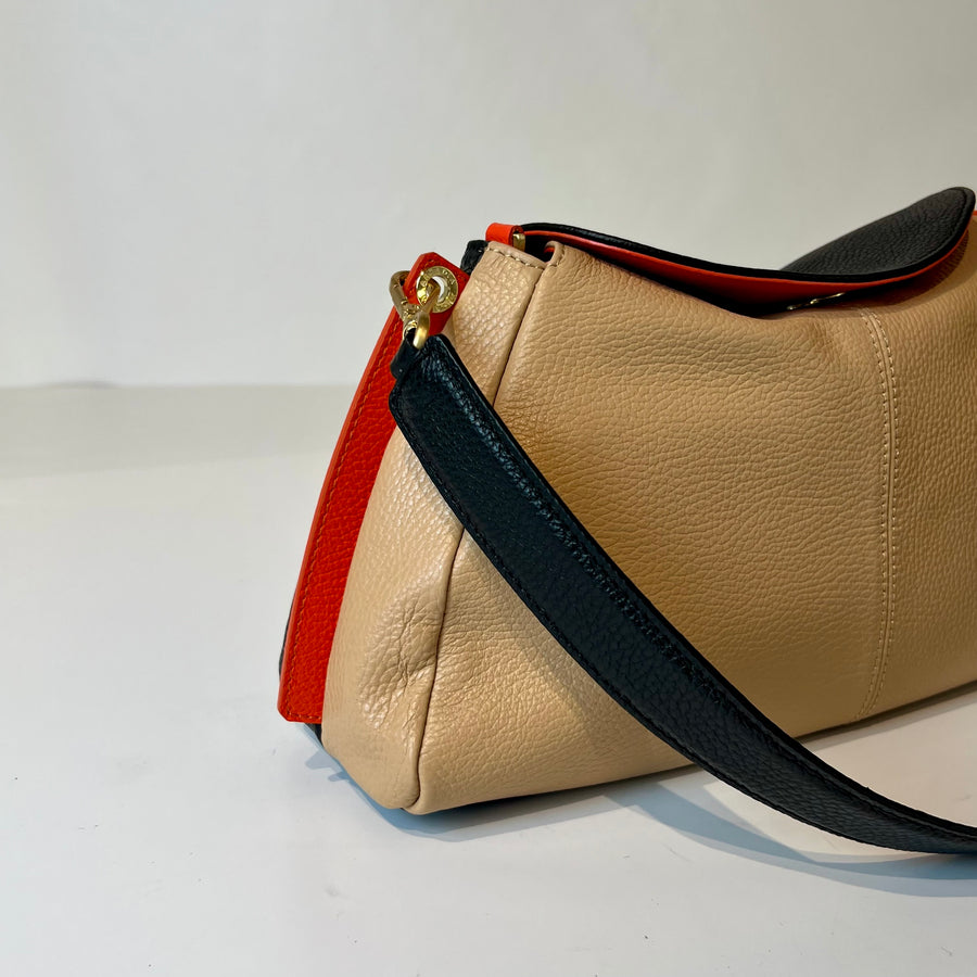 W5-7344 LIVIA Borsa Bicolore Doll Mandorla/Nero