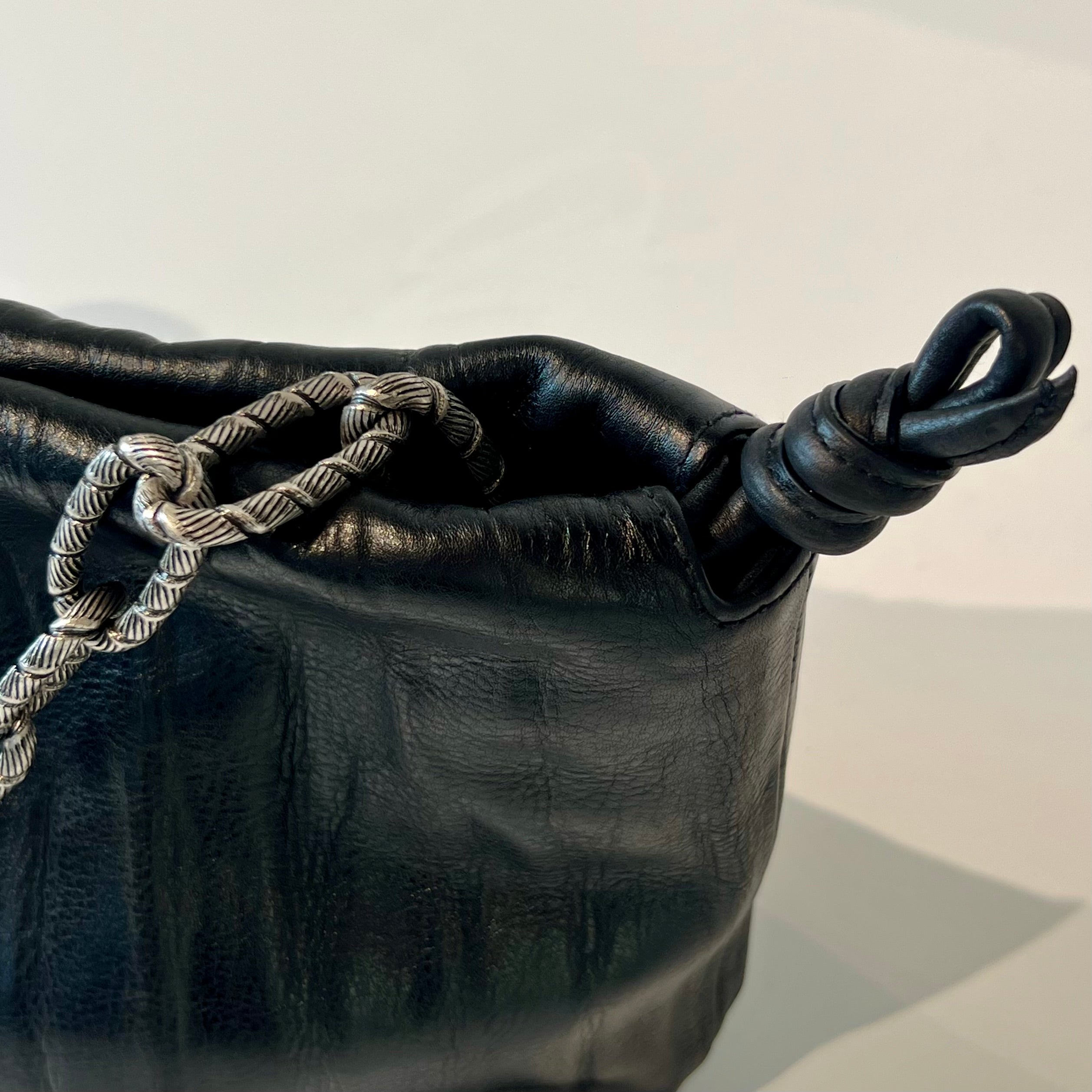 W5-9701 Borsa Tracolla Catena Pelle Crinkle Black 047