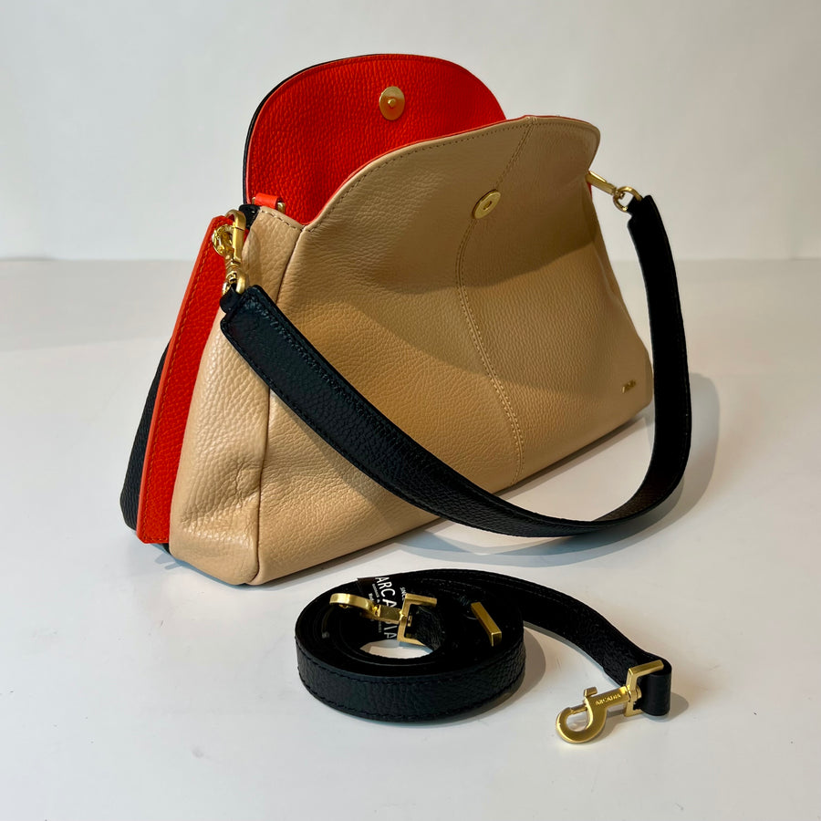 W5-7344 LIVIA Borsa Bicolore Doll Mandorla/Nero