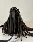 W5-9403 Borsa Tracolla Pelle Borchie Frange Coffe 760
