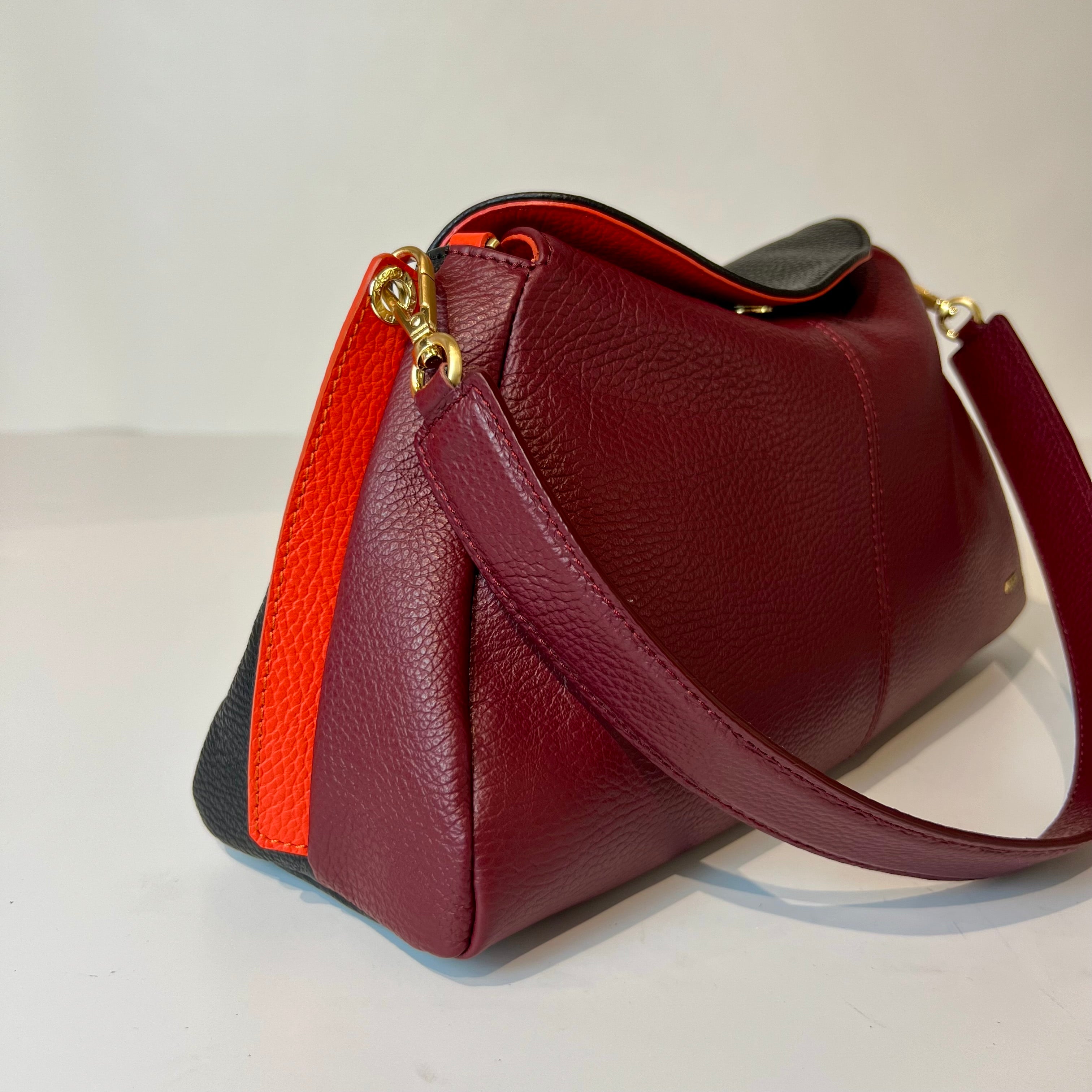 W5-7344 LIVIA Borsa Bicolore Doll Vinaccia/Nero