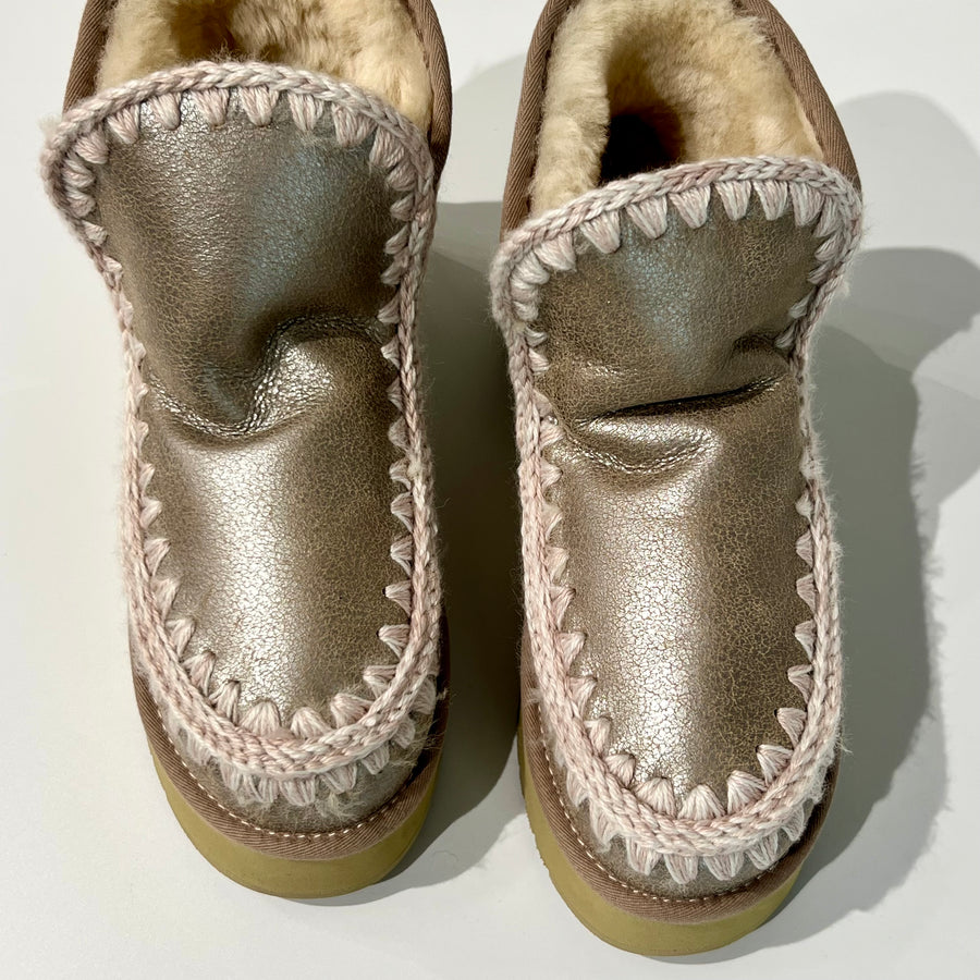 W4-MINI ESKIMO Platform Boot Stone Metallic